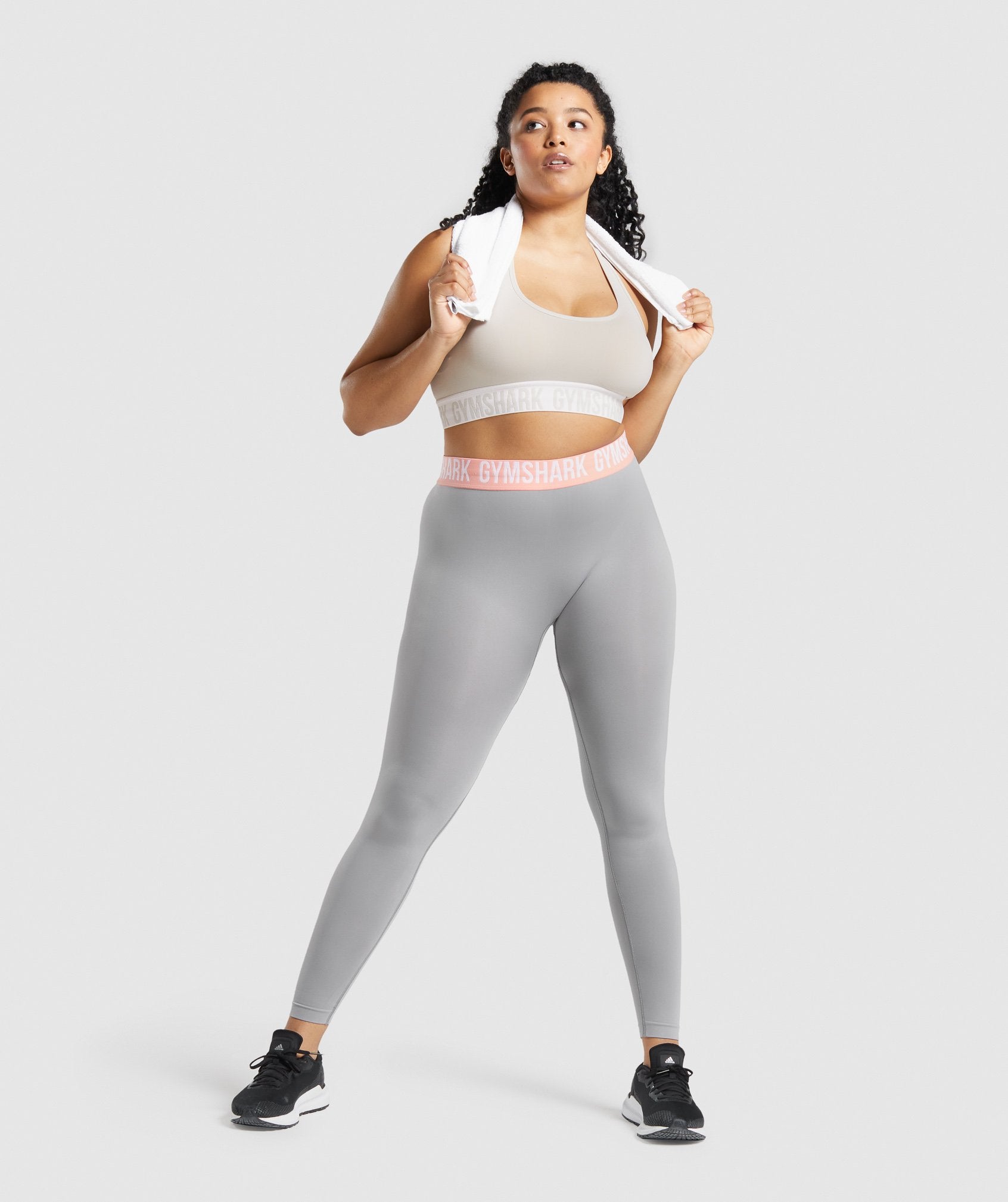 Gymshark Fit Leggings - Charcoal/Dusky Pink 