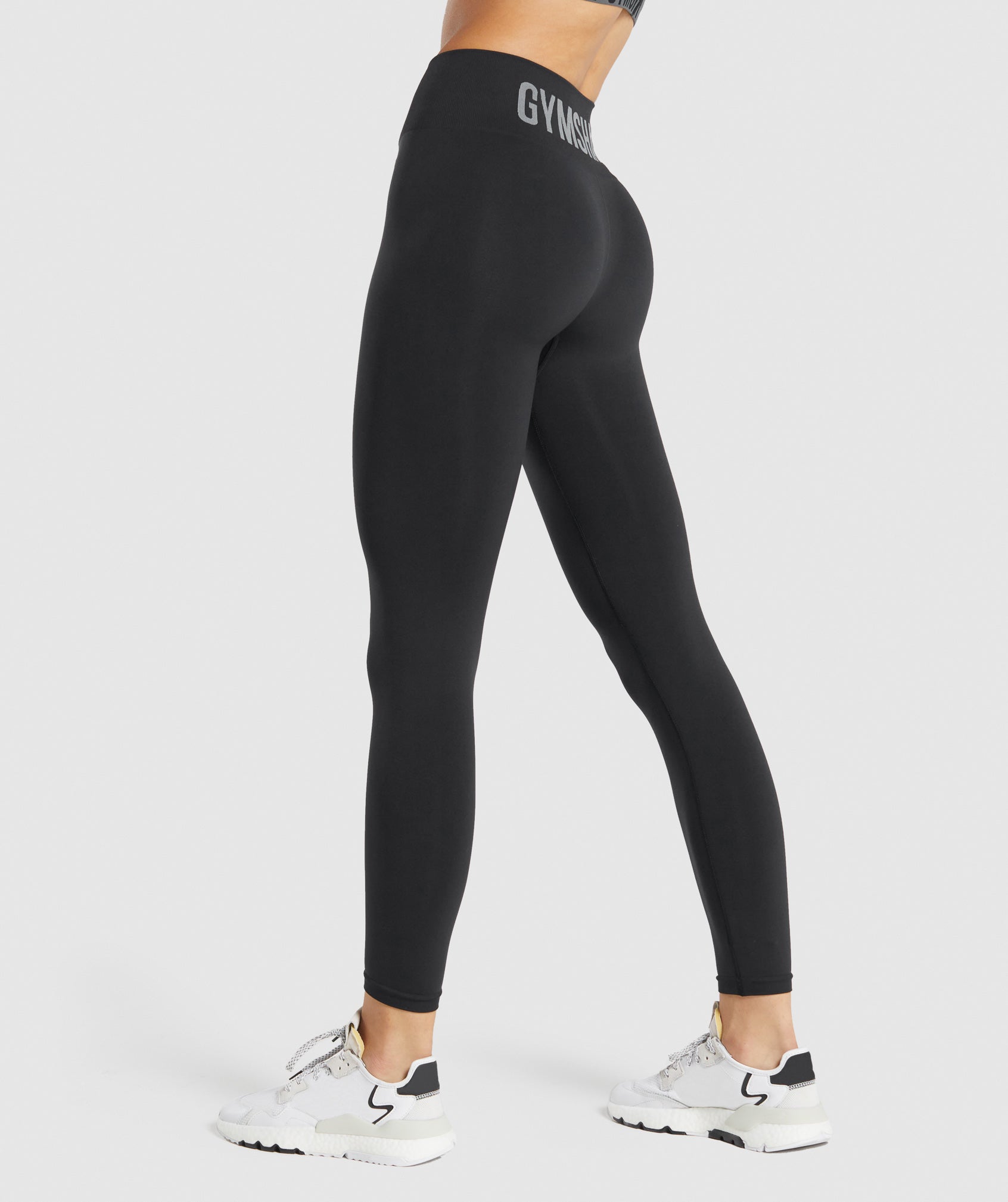 Fit Seamless Mid Rise Leggings in Black - view 3