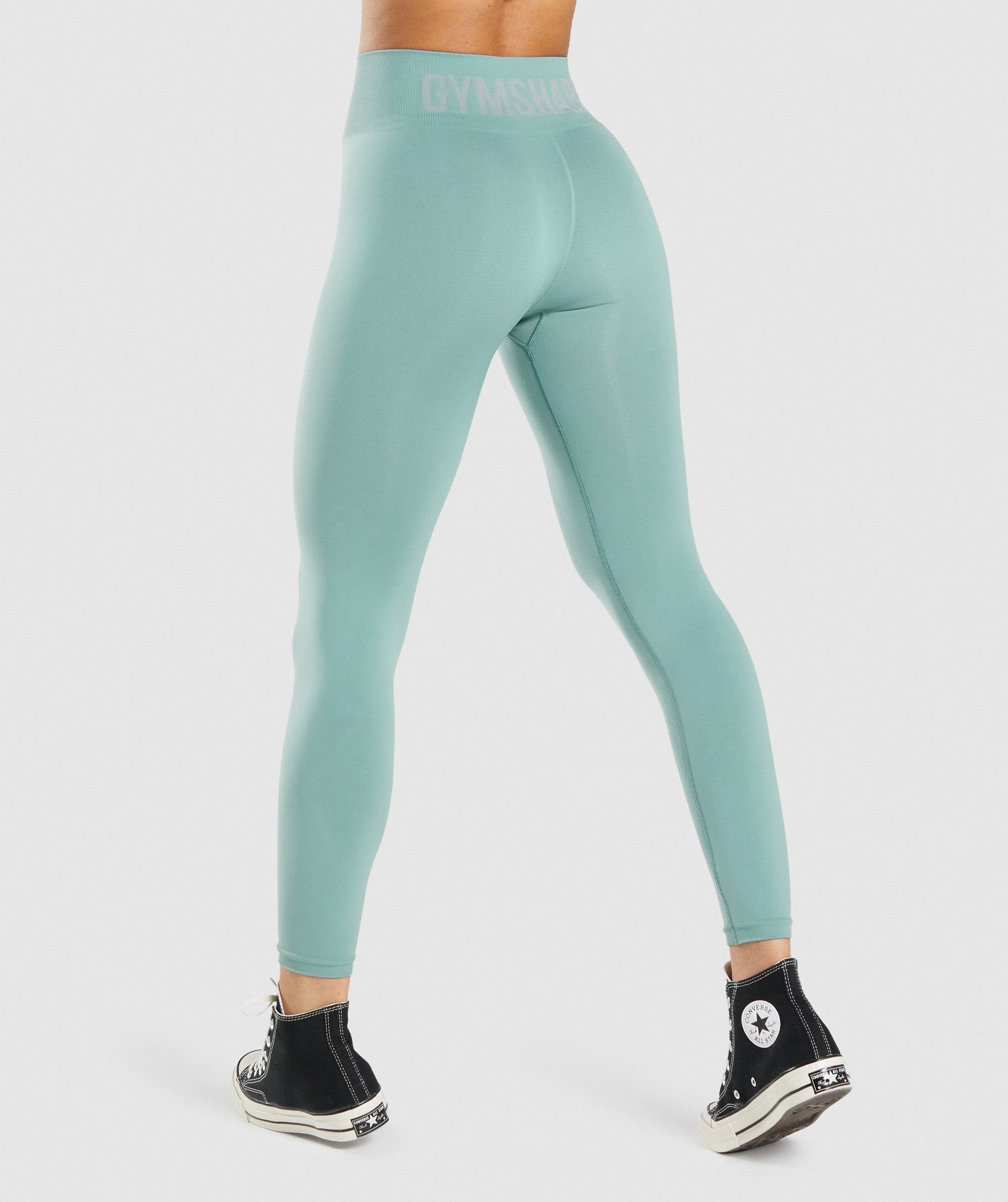 Gymshark Fit Leggings - Grey/Light Green 