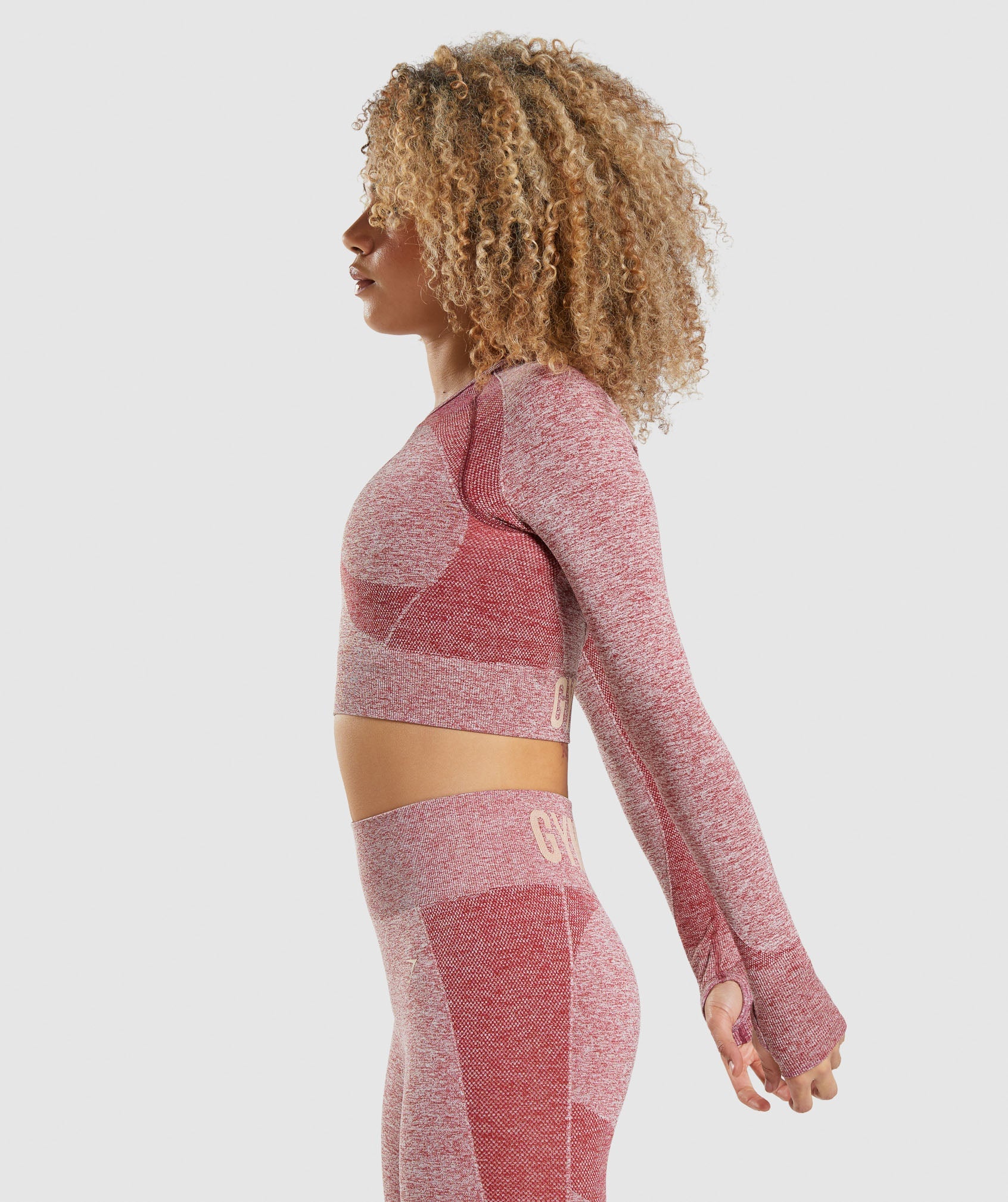 Long sleeve crop top Wine - Sportswear - Activewear