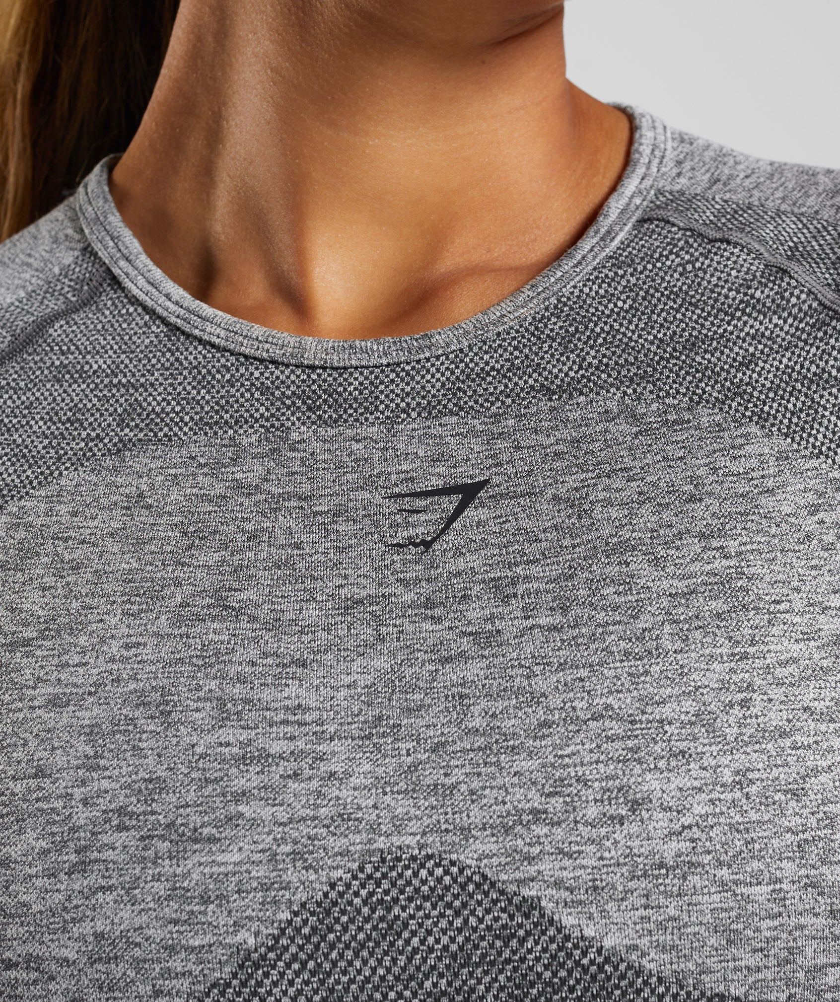 GYMSHARK Slounge Crop Top - Charcoal Marl - Small