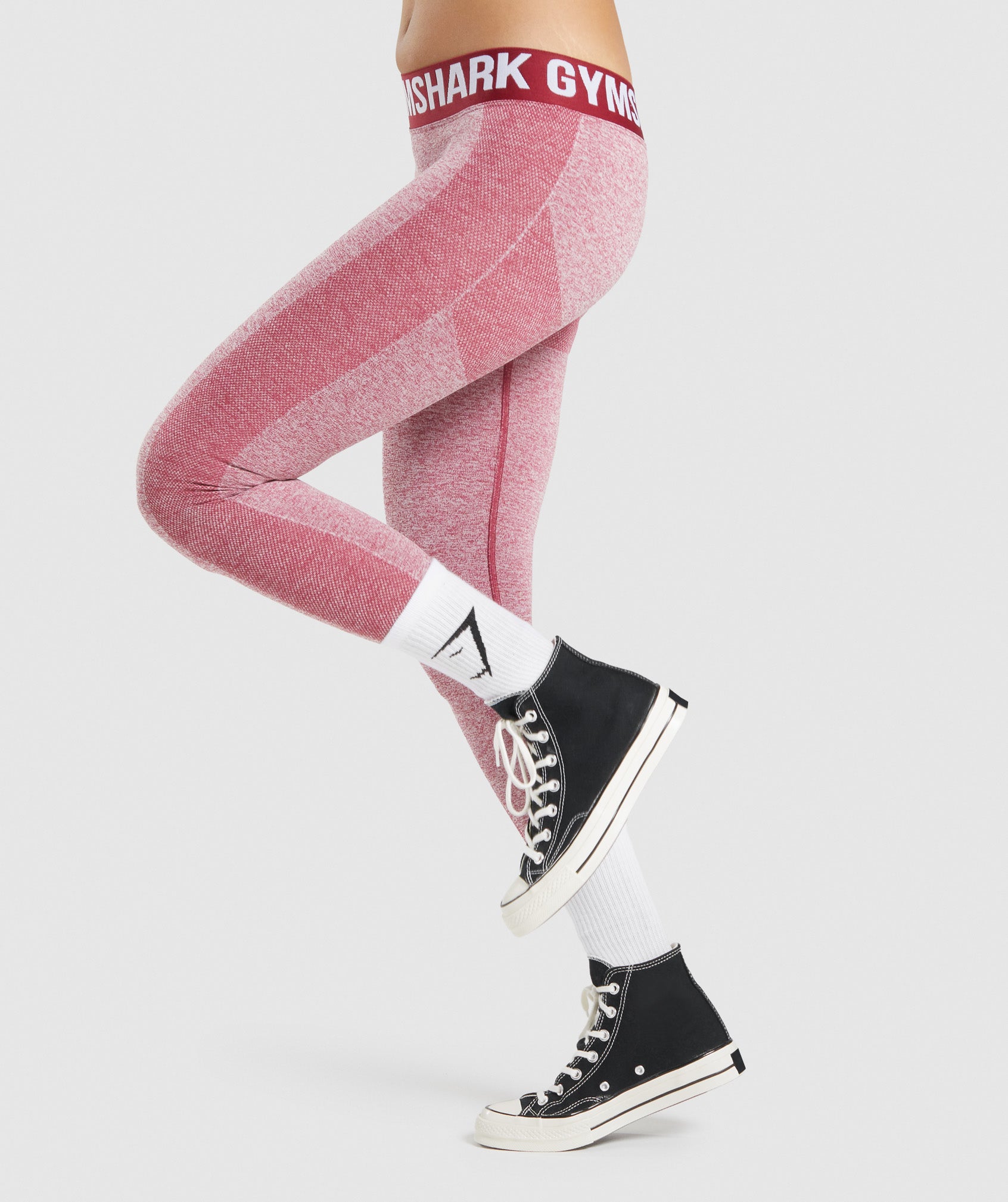 Gymshark Flex Leggings Womens Size XS Heathered Charcoal Gray Pink