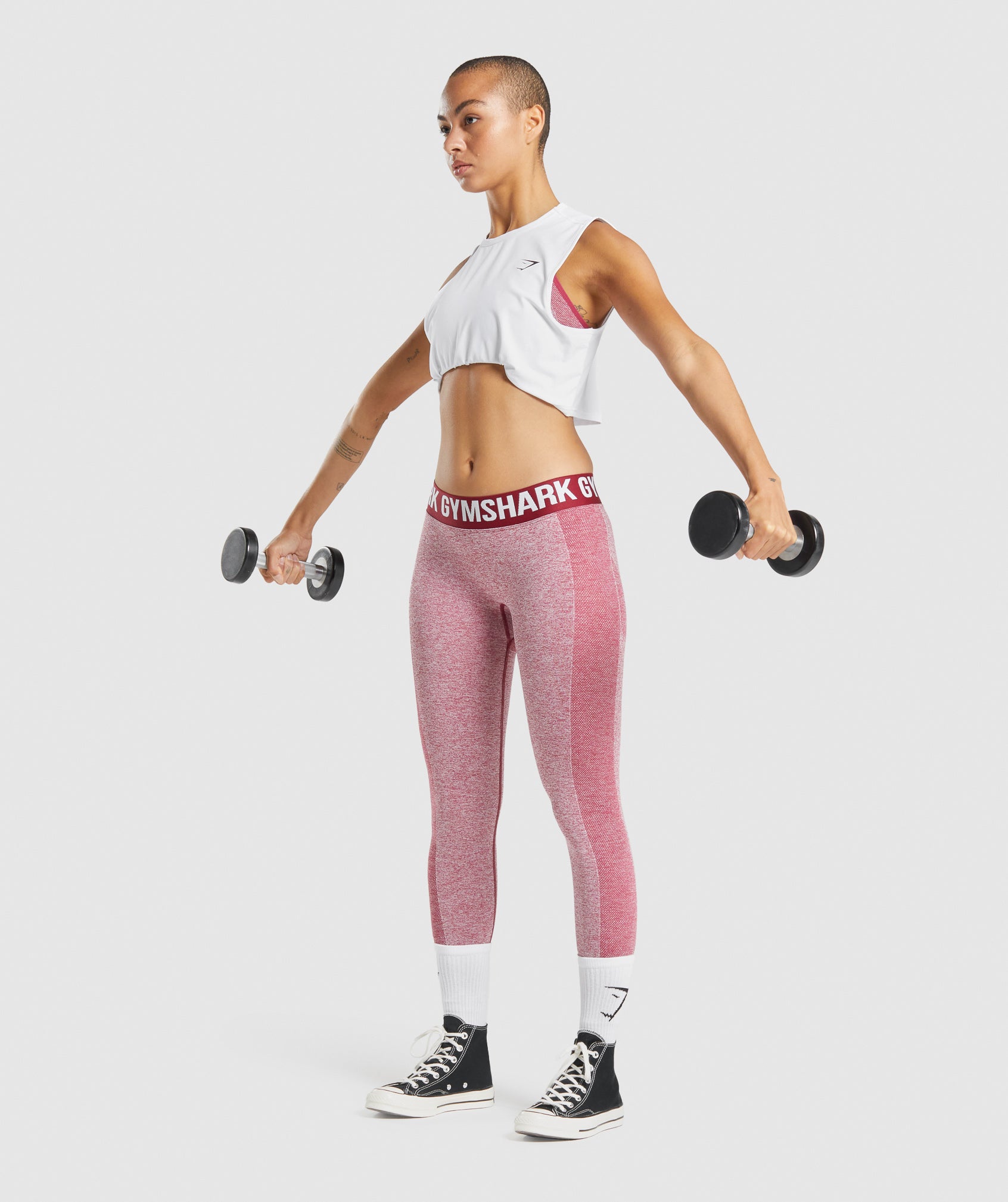Gymshark Flex High Waisted Leggings Women's XS Beet Marl/chalk Pink