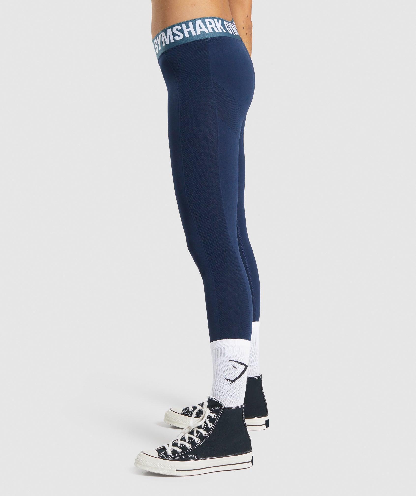 Blue gym shark leggings