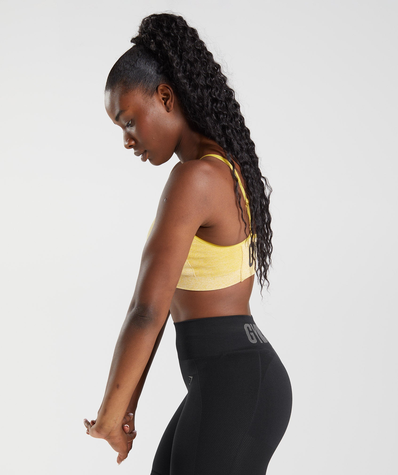 Flex Strappy Sports Bra in Medallion Yellow/White Marl - view 3