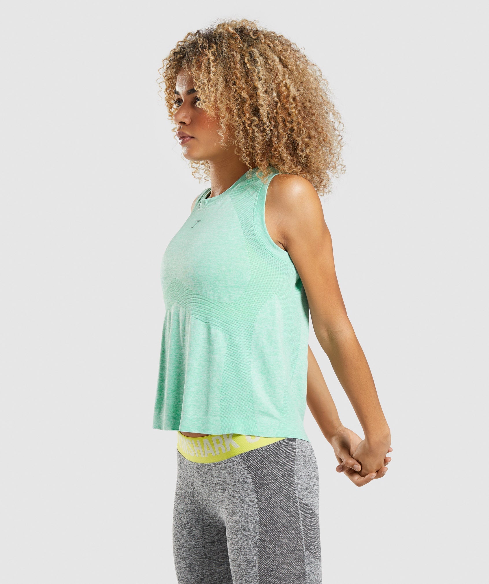 Flex Loose Tank Top in Cactus Green Marl - view 3