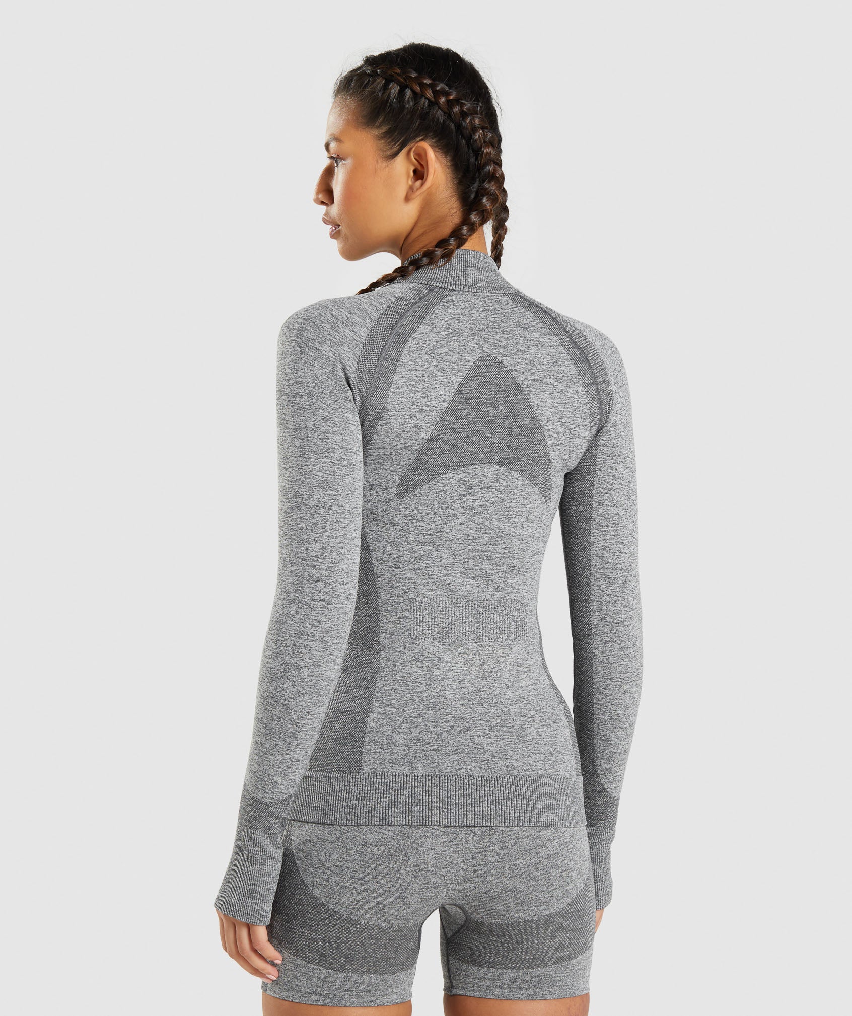 Flex Zip Through Jacket in Charcoal Marl - view 2