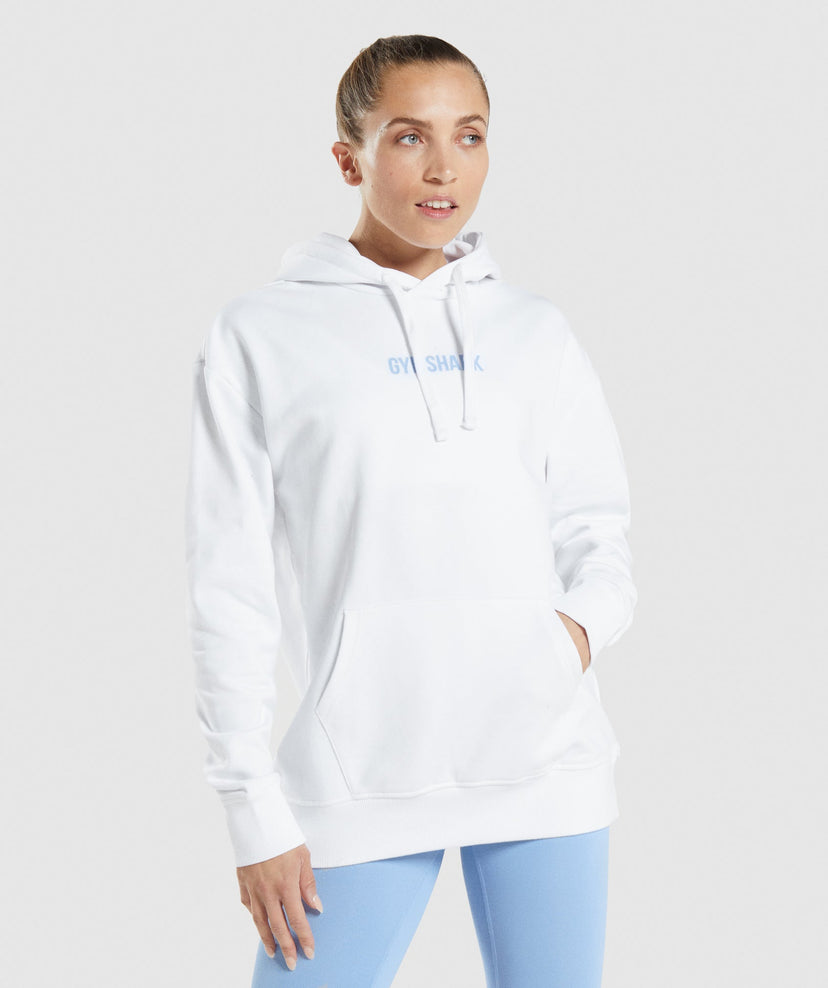 Gymshark Leg Day Oversized Hoodie - White | Gymshark