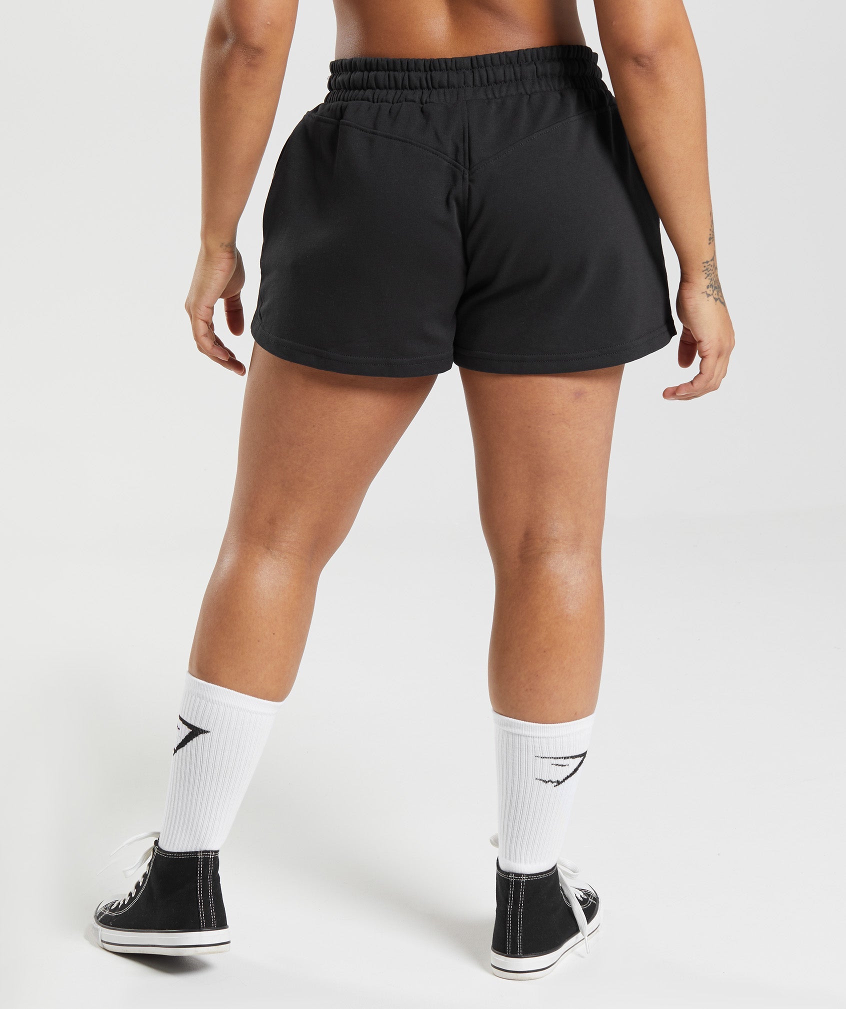 GYMSHARK Legacy Fitness XS Women Shorts Black Stretch Logo Sports  Activewear_