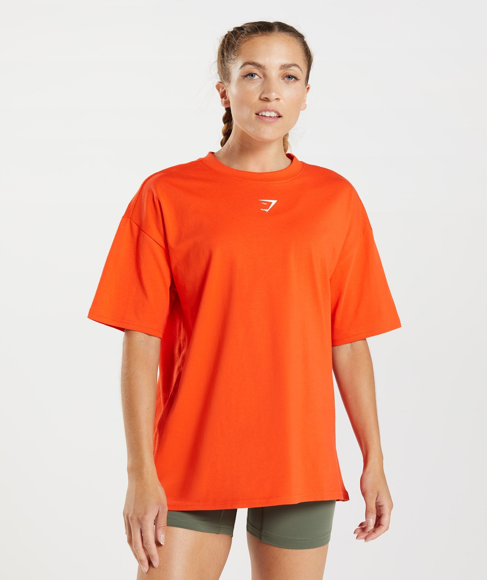 Fraction Oversized T-Shirt in Pepper Red - view 2