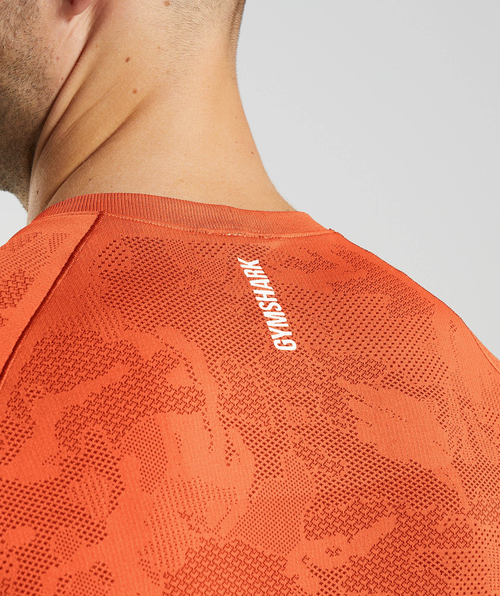 Gymshark Geo Seamless T-Shirt - Ignite Orange/Zesty Red