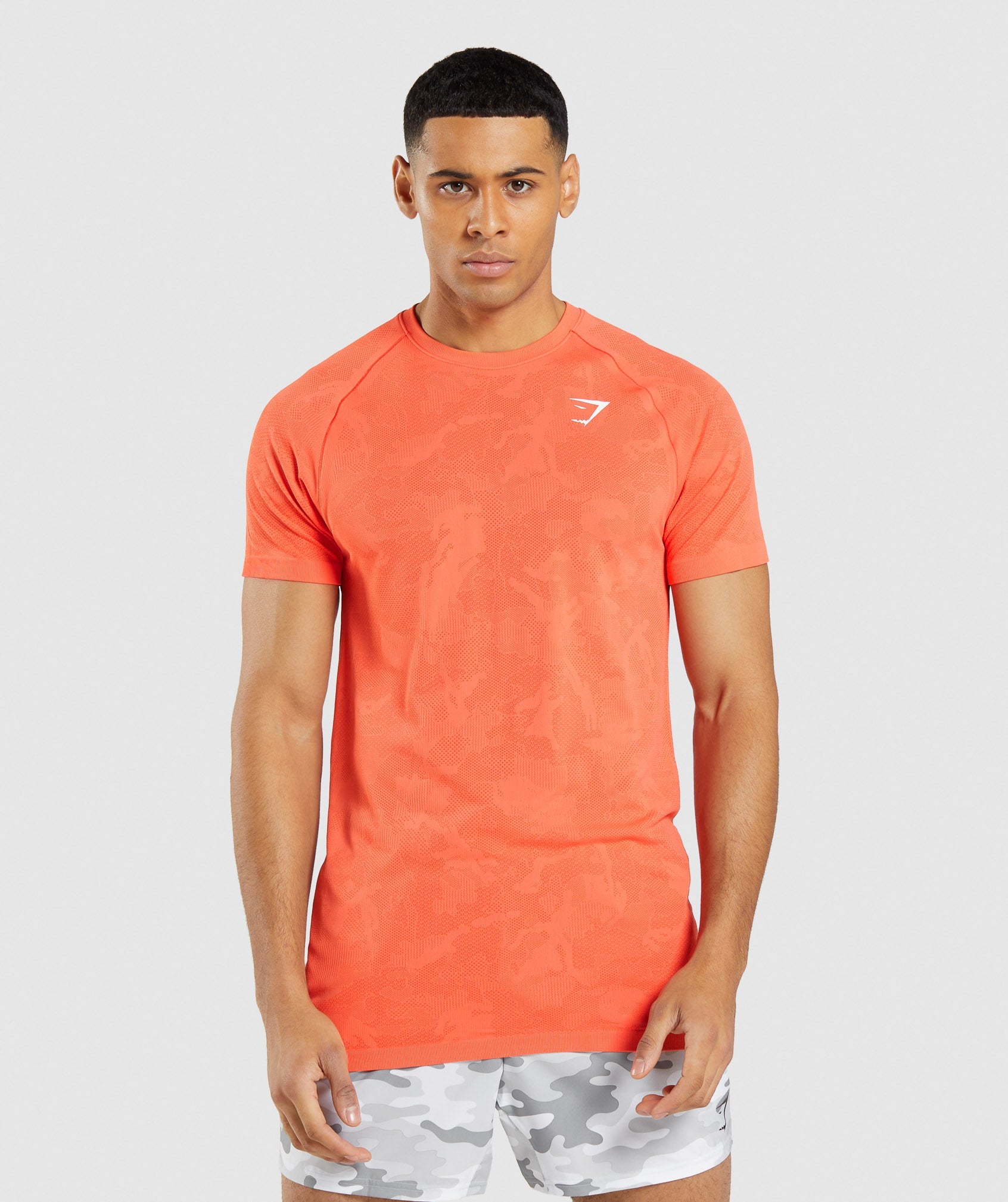 Gymshark Geo Seamless T-Shirt - Pepper Red/Salsa Red