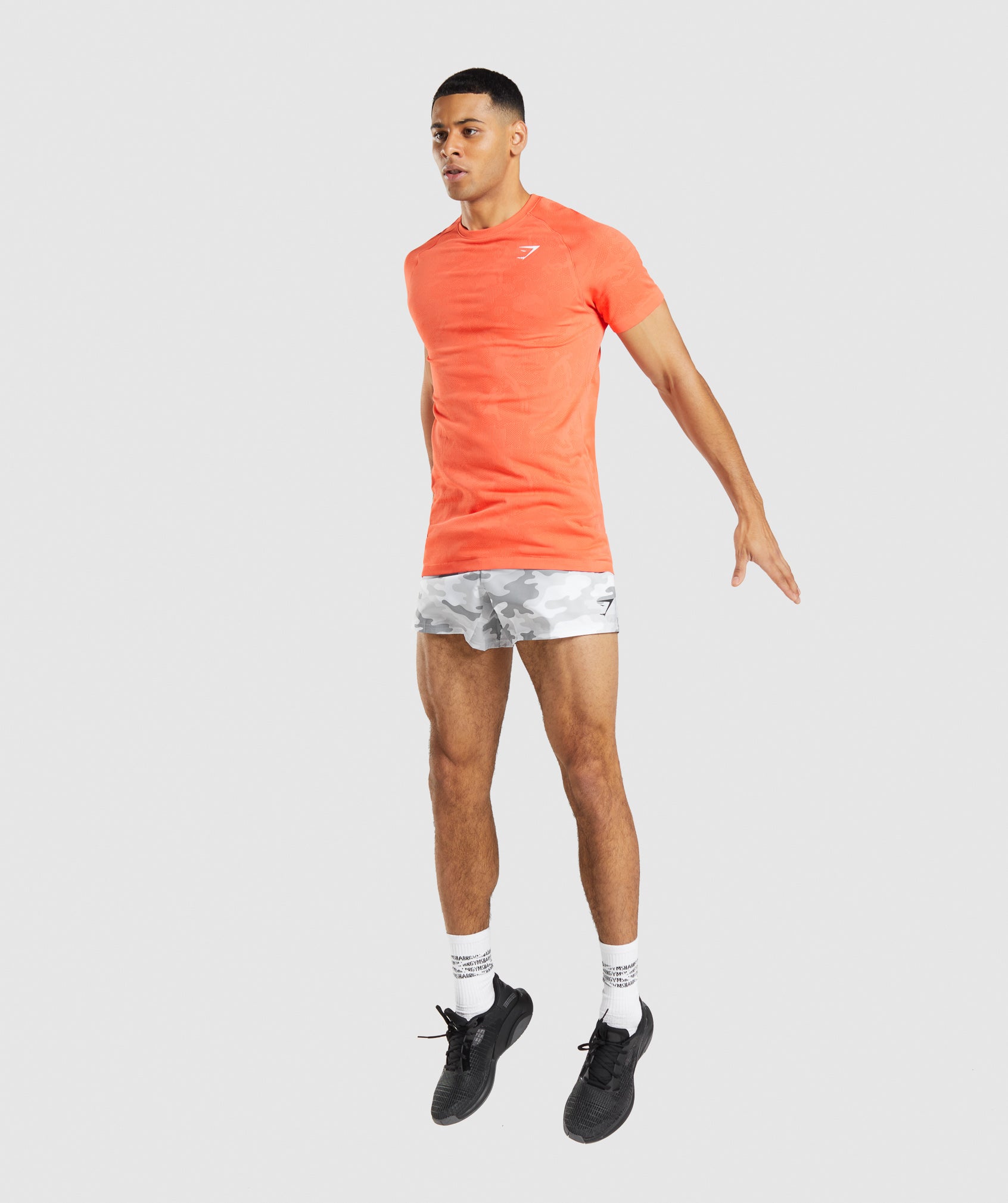 Geo Seamless T-Shirt in Papaya Orange/Spicy Orange - view 4