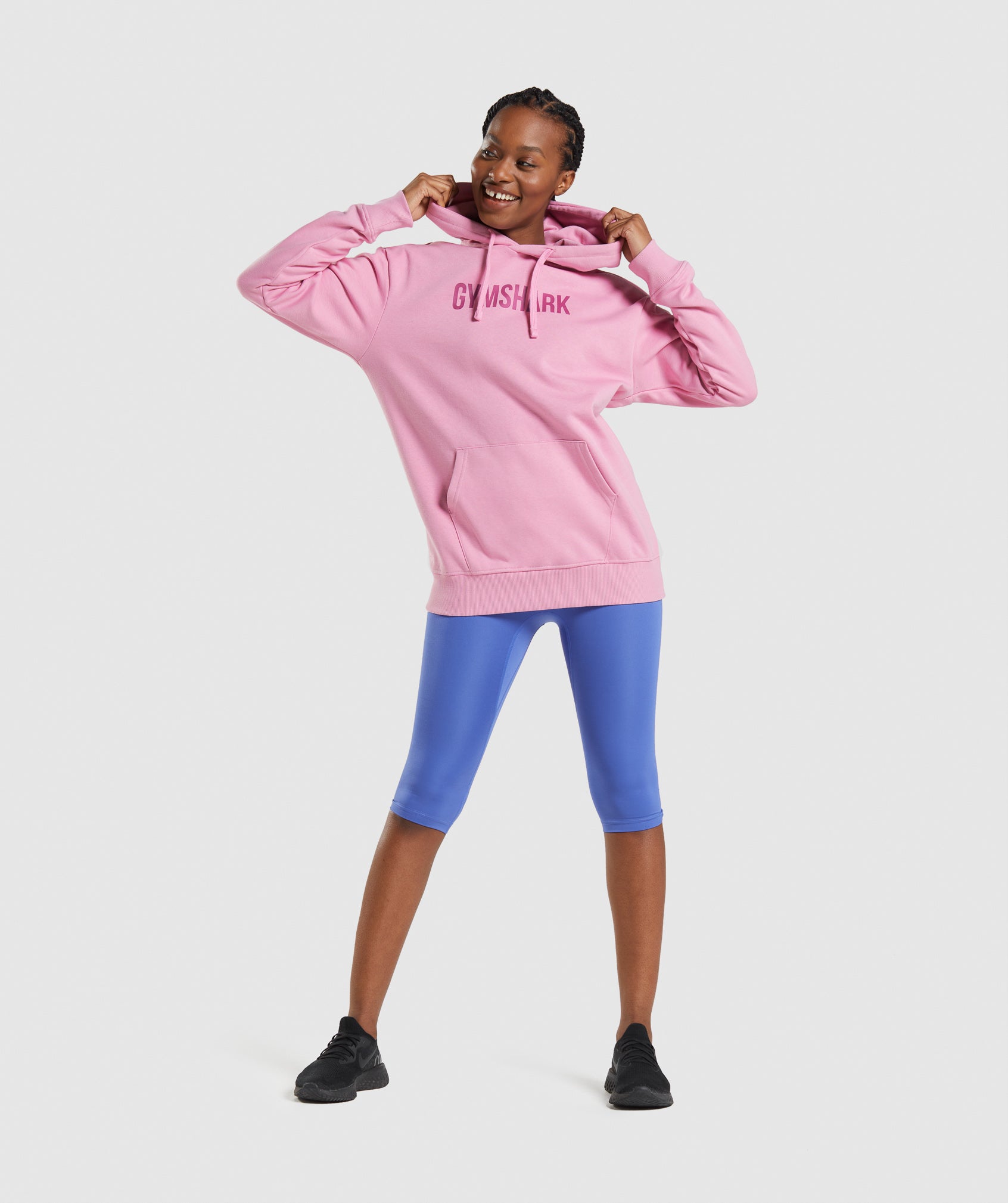 Apollo Oversized Hoodie in Sorbet Pink - view 4