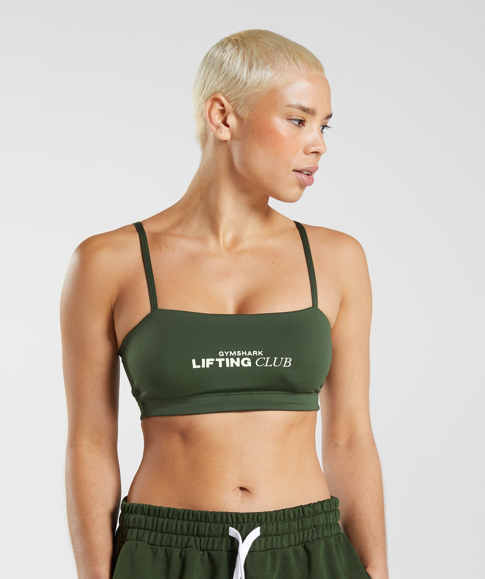 Social Club Bandeau in Moss Olive - view 1