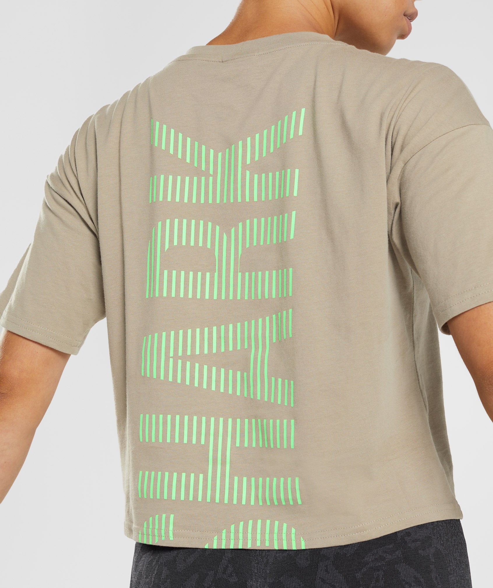 315 Midi T-Shirt in Cement Brown/Fluo Lime