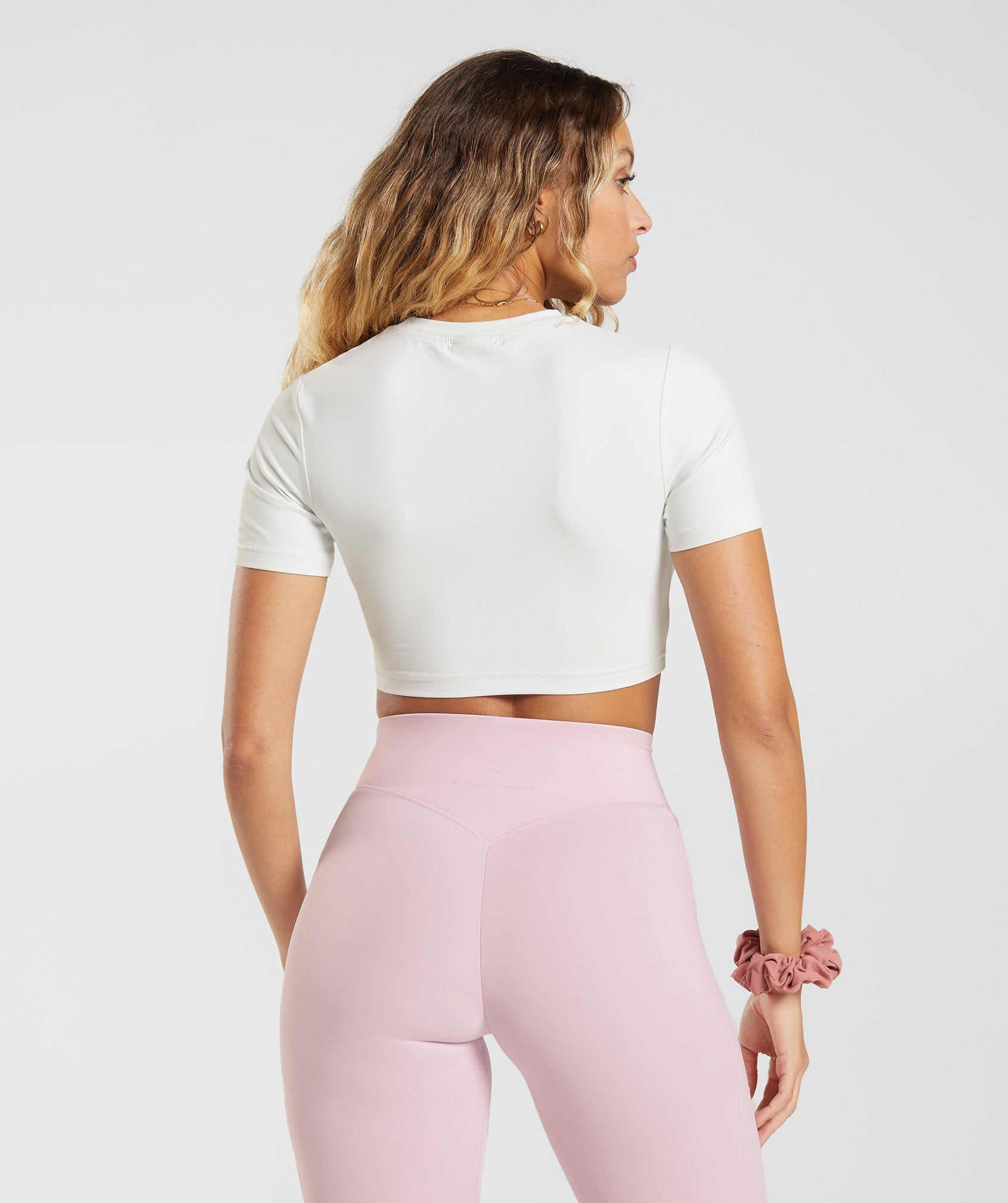 Whitney Short Sleeve Crop Top in Skylight White - view 2