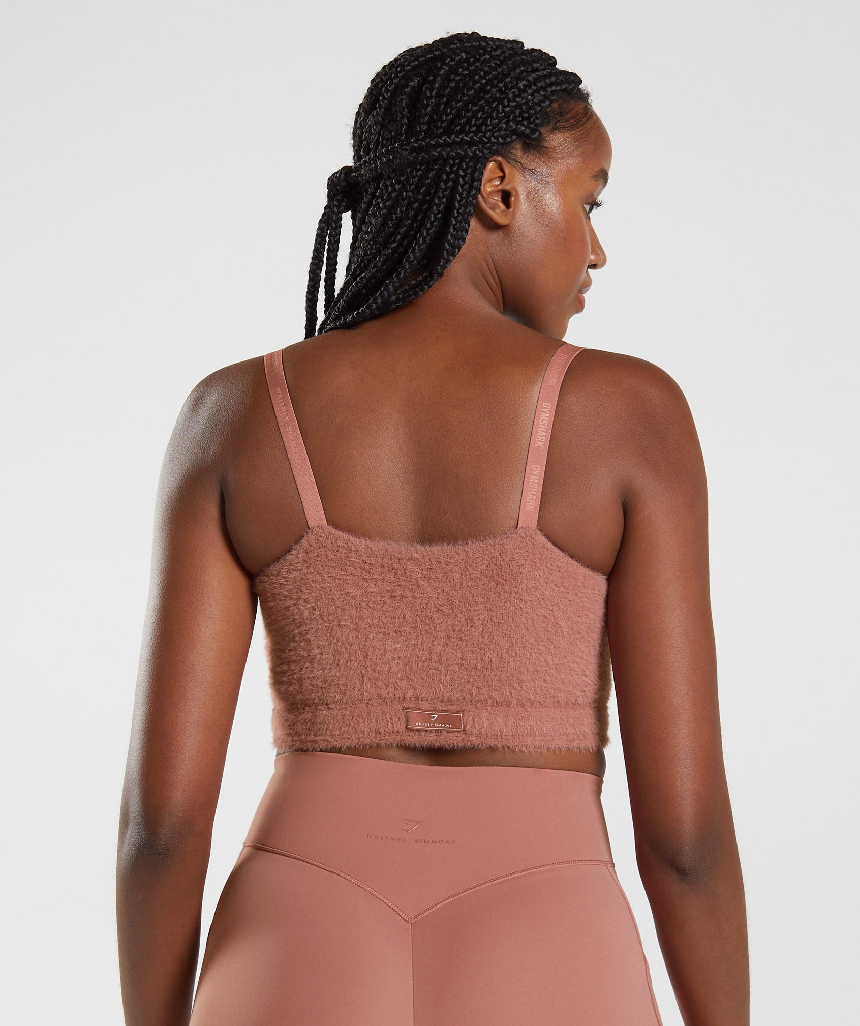 Gymshark Whitney Eyelash Knit Midi Halter Top - Pressed Petal Pink