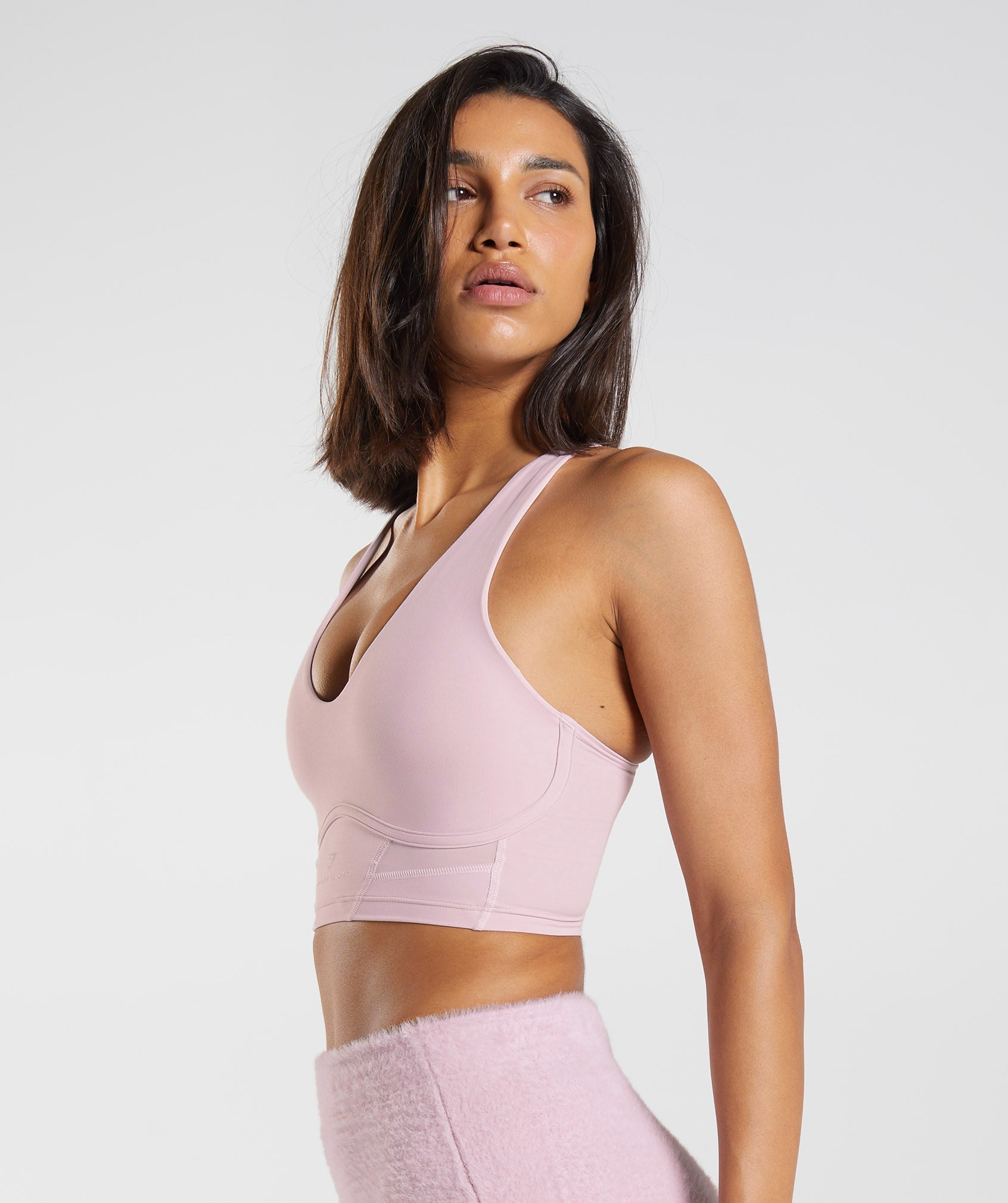 Whitney Longline Bra in Pressed Petal Pink - view 5