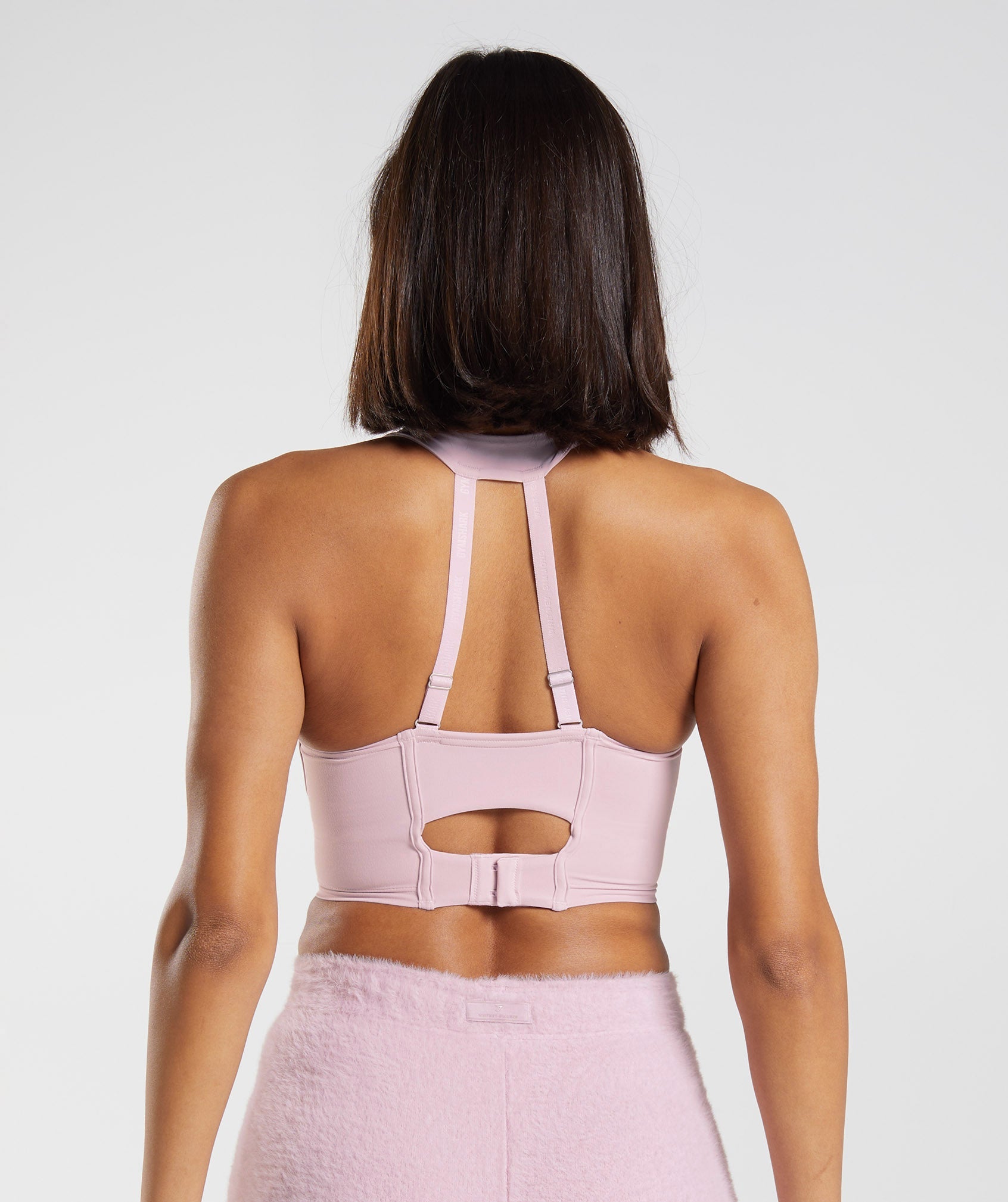 gymshark longline bra sports bra medium petal pink V5 Whitney Simmons 