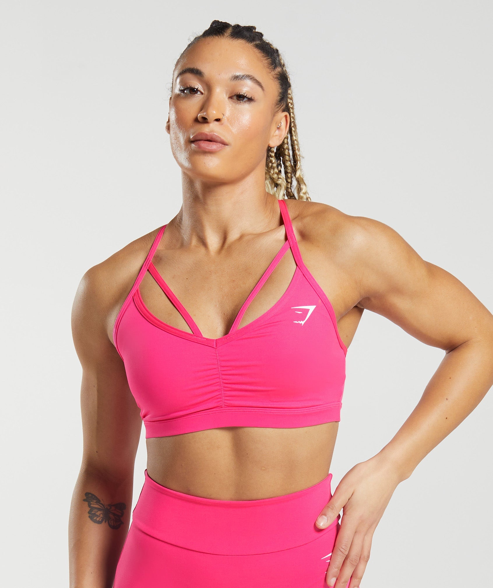 Women's Workout Sets 2 Piece Color Gradient Clothing Suit Pink