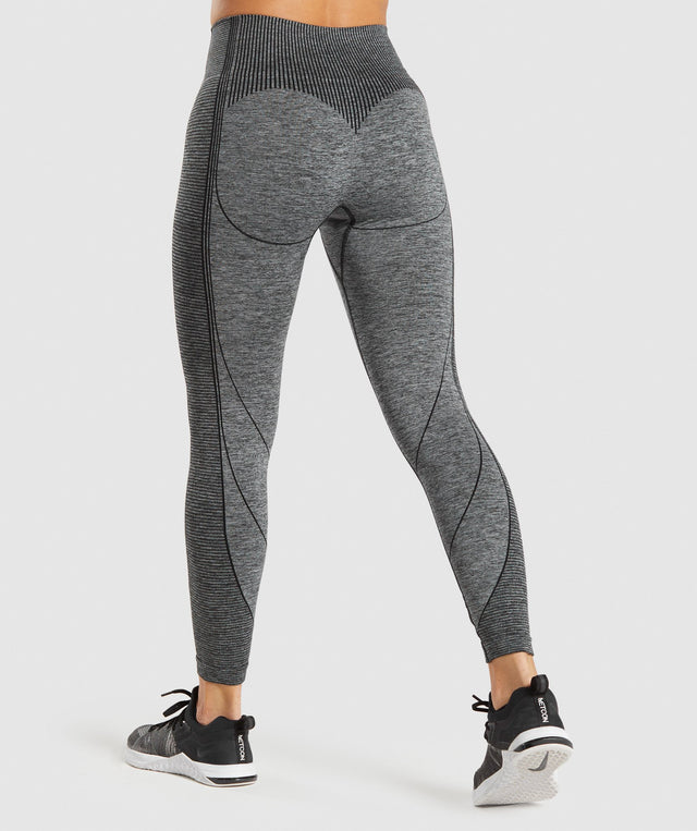 Gymshark Hyper Amplify Leggings - Black Marl/Black | Gymshark