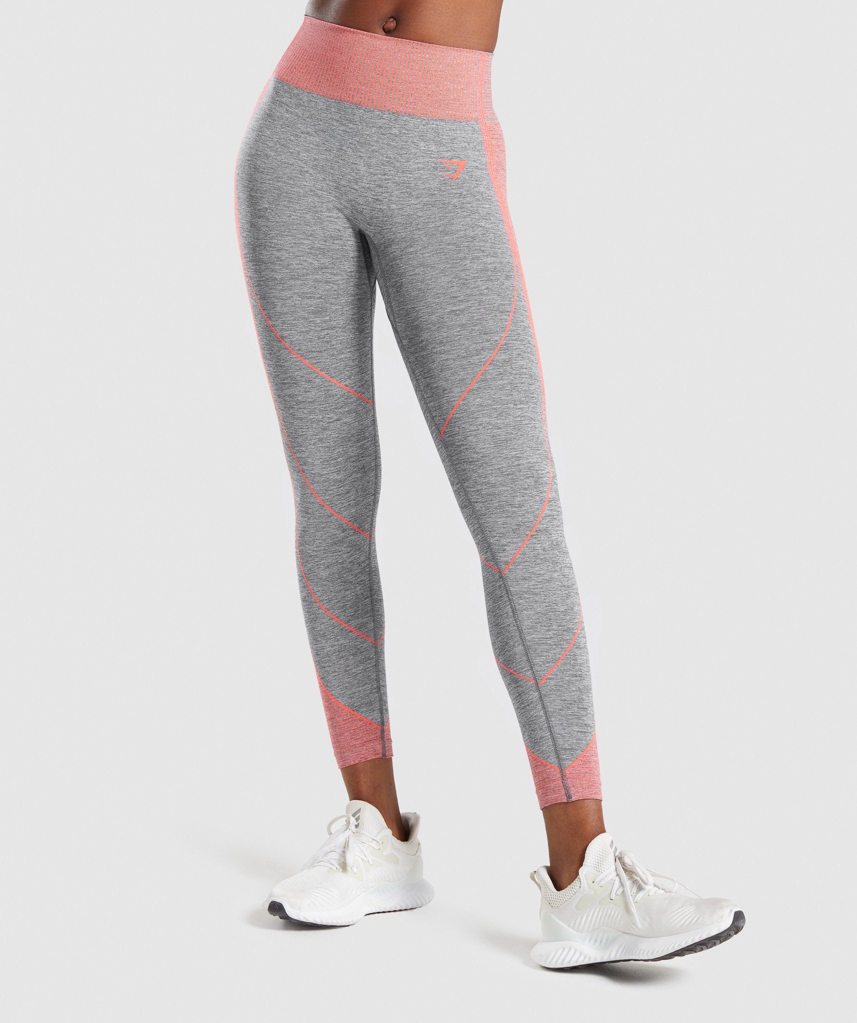 Hyper Amplify Leggings in Charcoal Marl/Coral