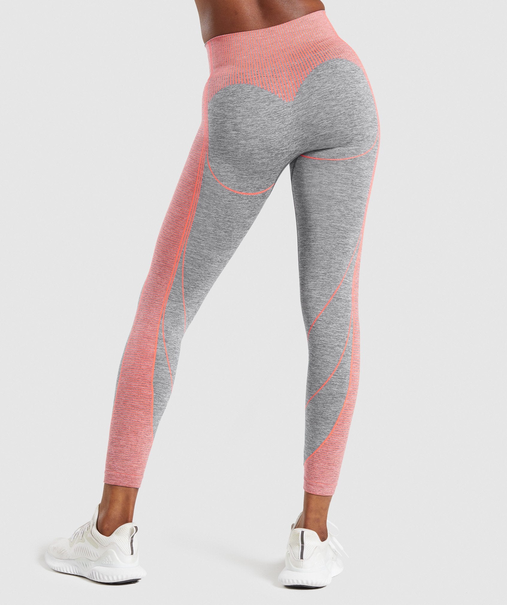 Hyper Amplify Leggings in Charcoal Marl/Coral - view 4
