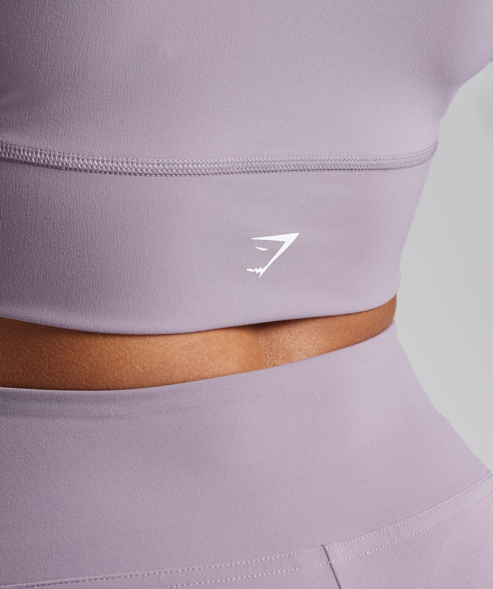 Gymshark Crossover Long Sleeve Crop Top - Slate Lavender