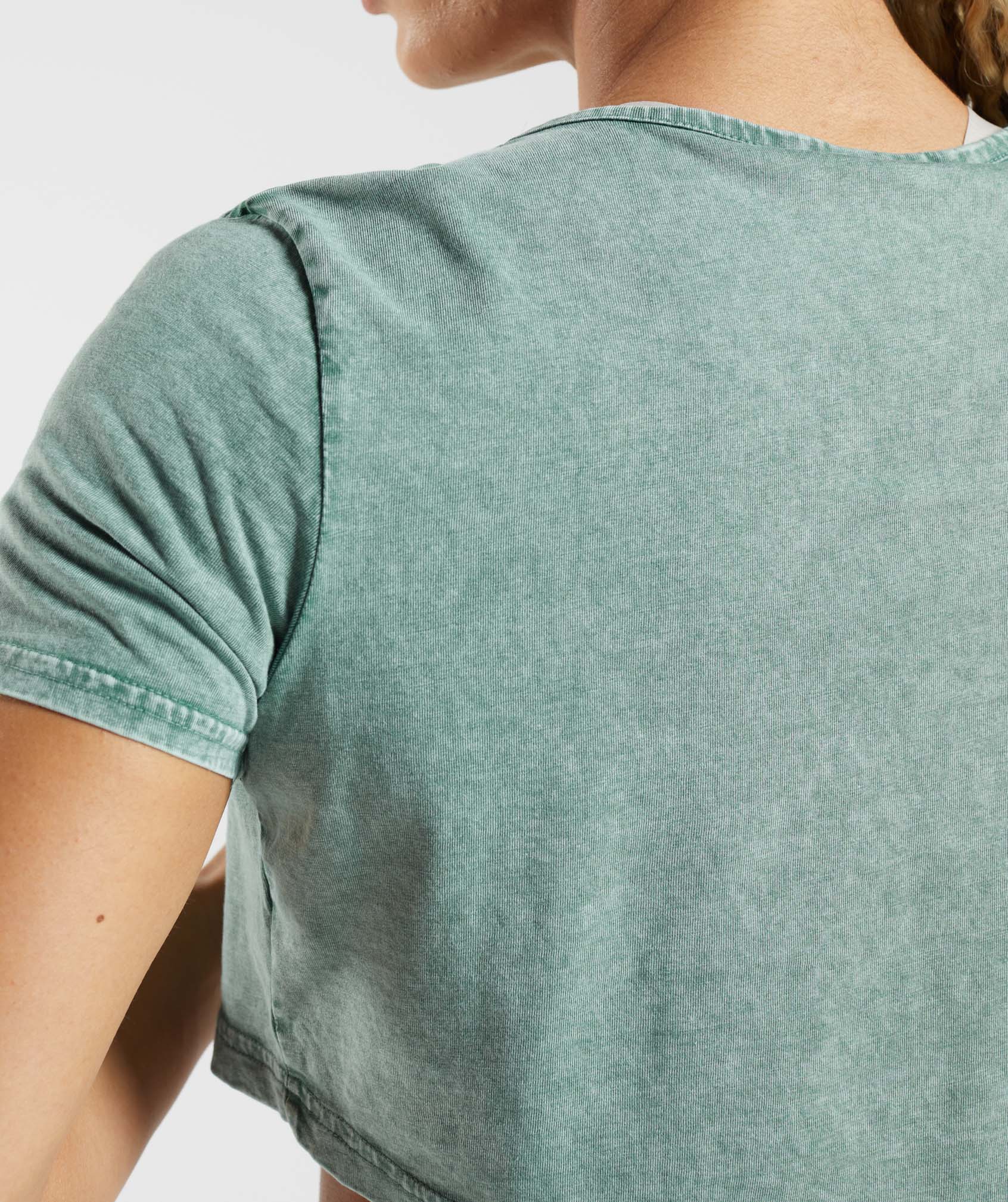 Gymshark Legacy Washed Crop Top - Hoya Green