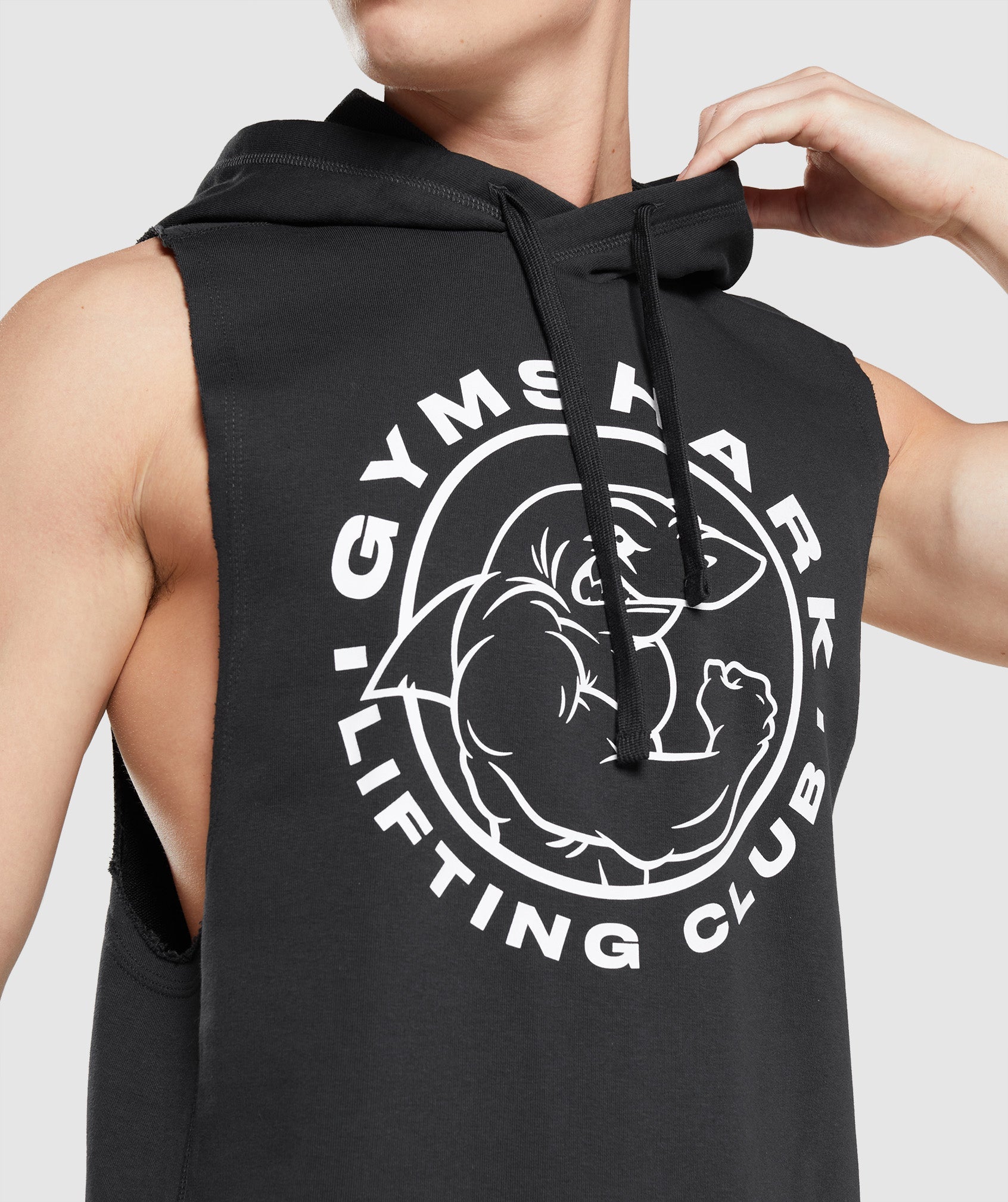 Gymshark Womens Training Top/Singlet Large Grey Sleeveless Hood