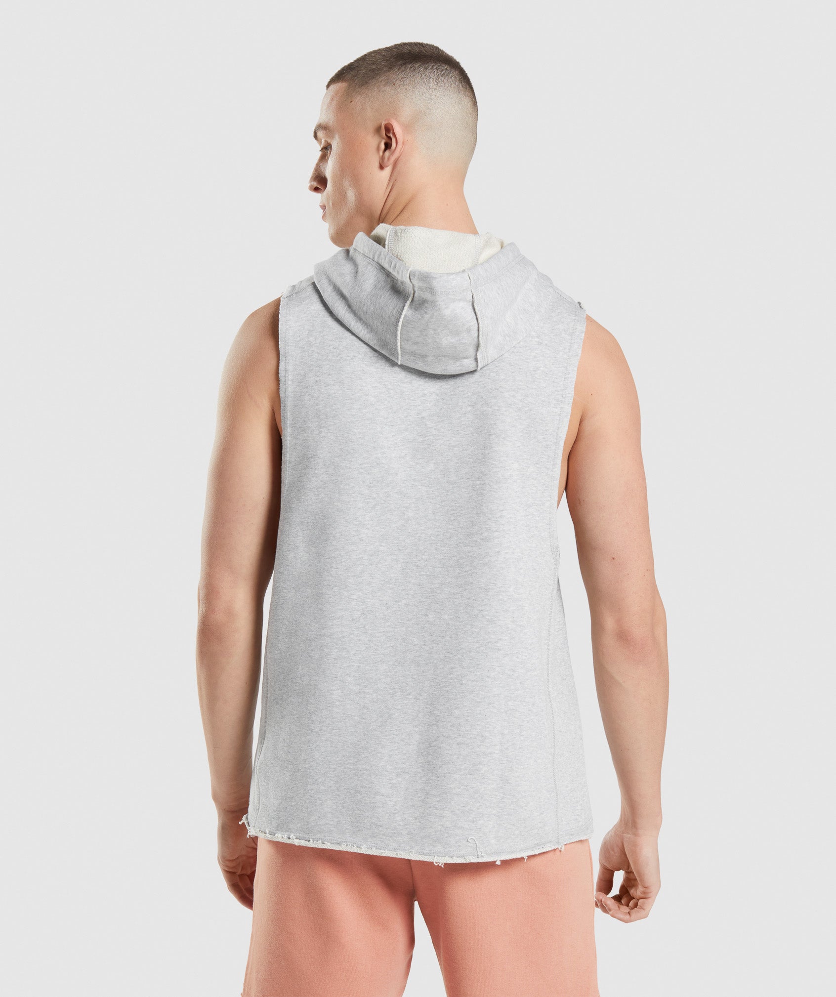 Legacy Drop Arm Hoodie in Light Grey Core Marl - view 2