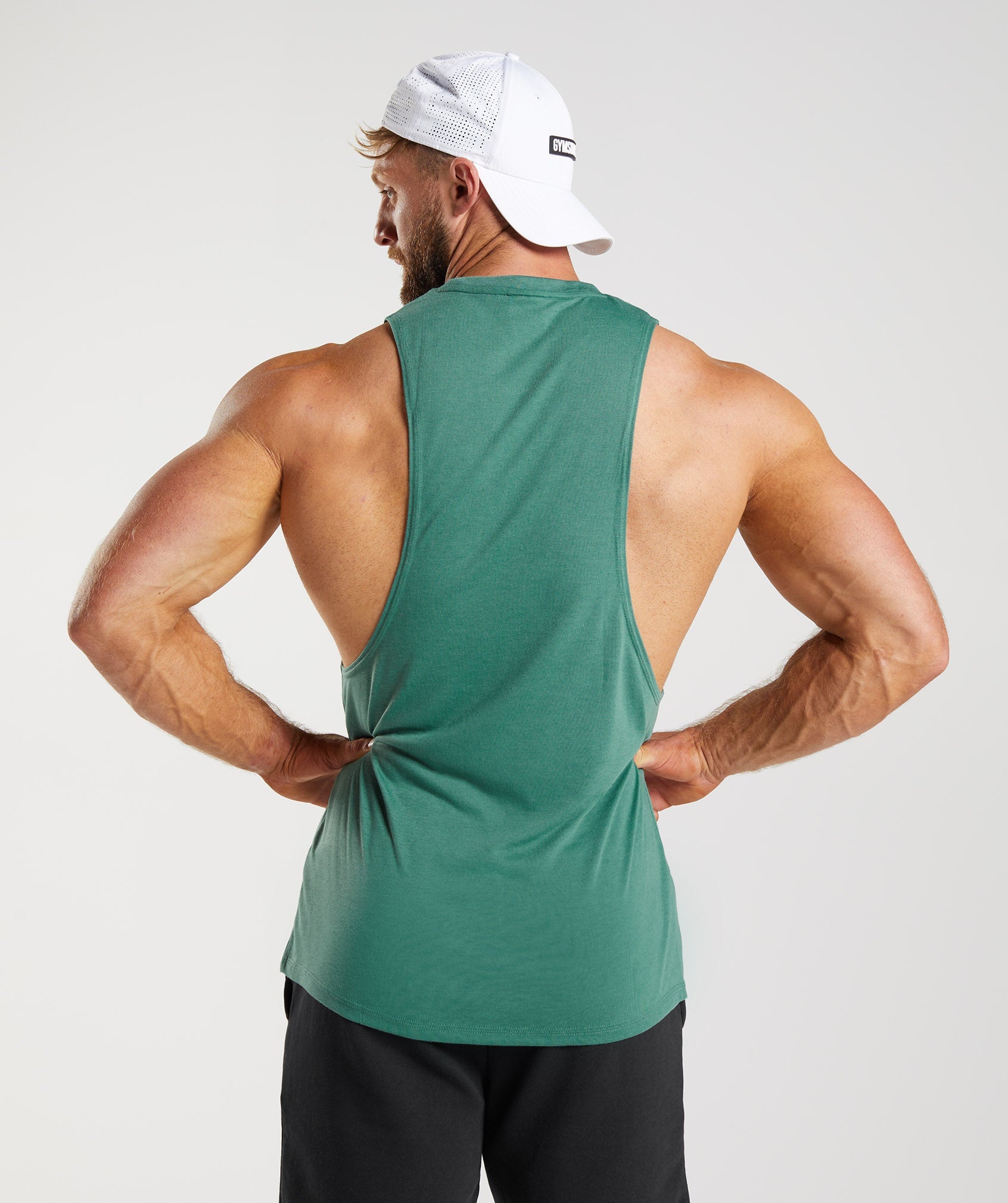 Gymshark Cotton Blend Running Training Tank Top (Men's Small) Green