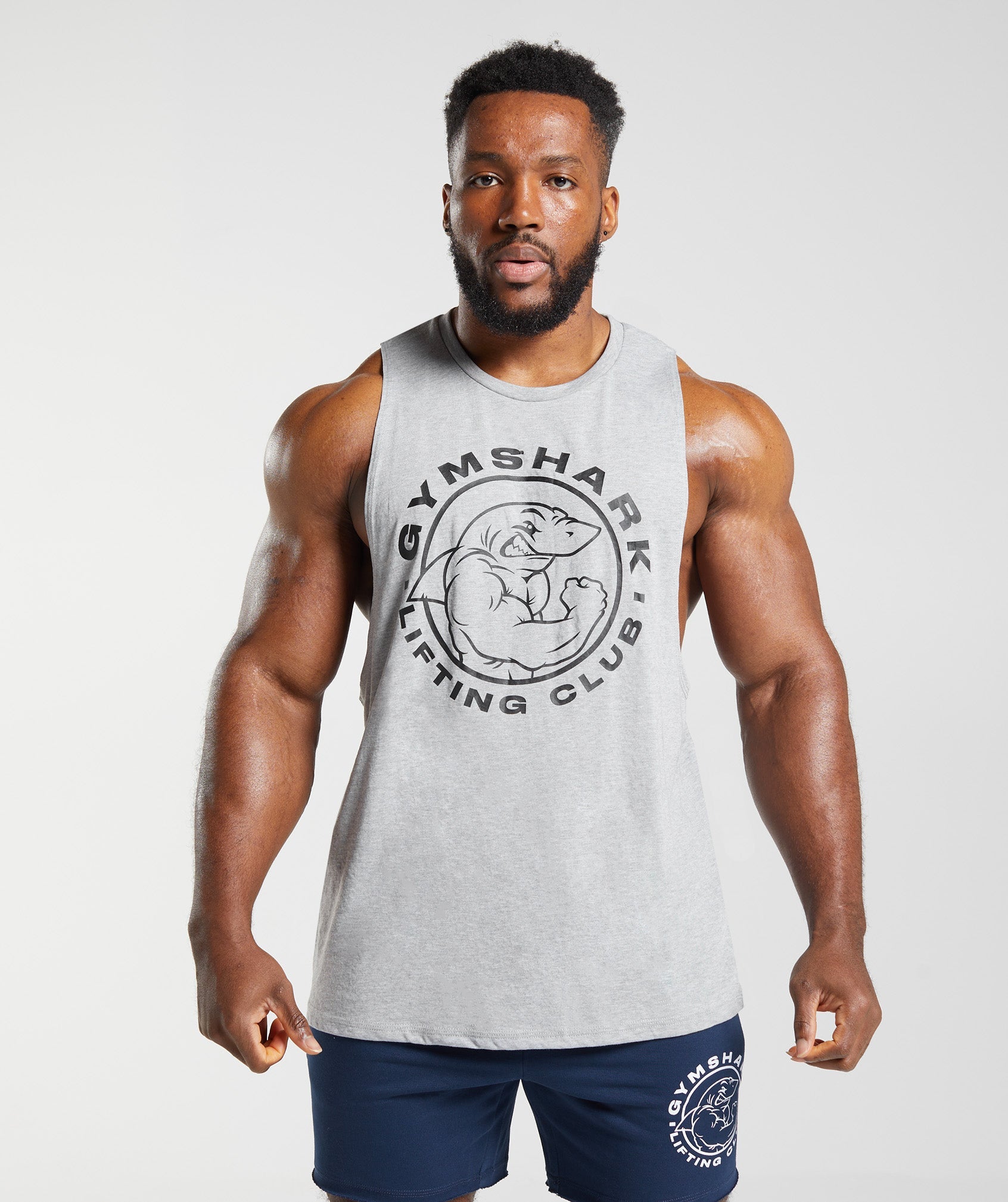 Legacy Drop Arm Tank in Light Grey Core Marl