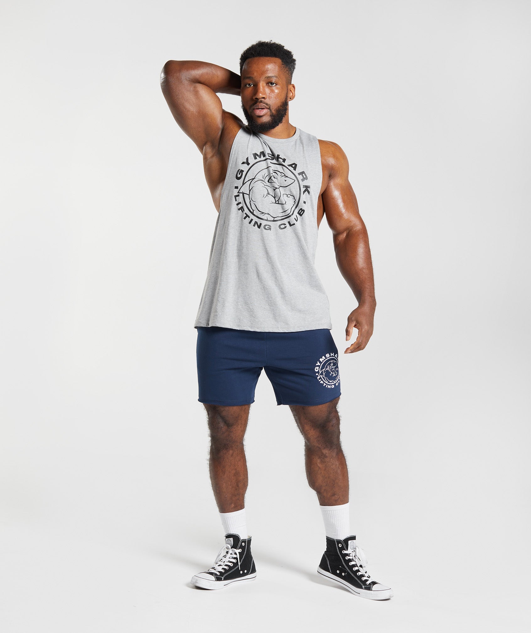 Legacy Drop Arm Tank in Light Grey Core Marl