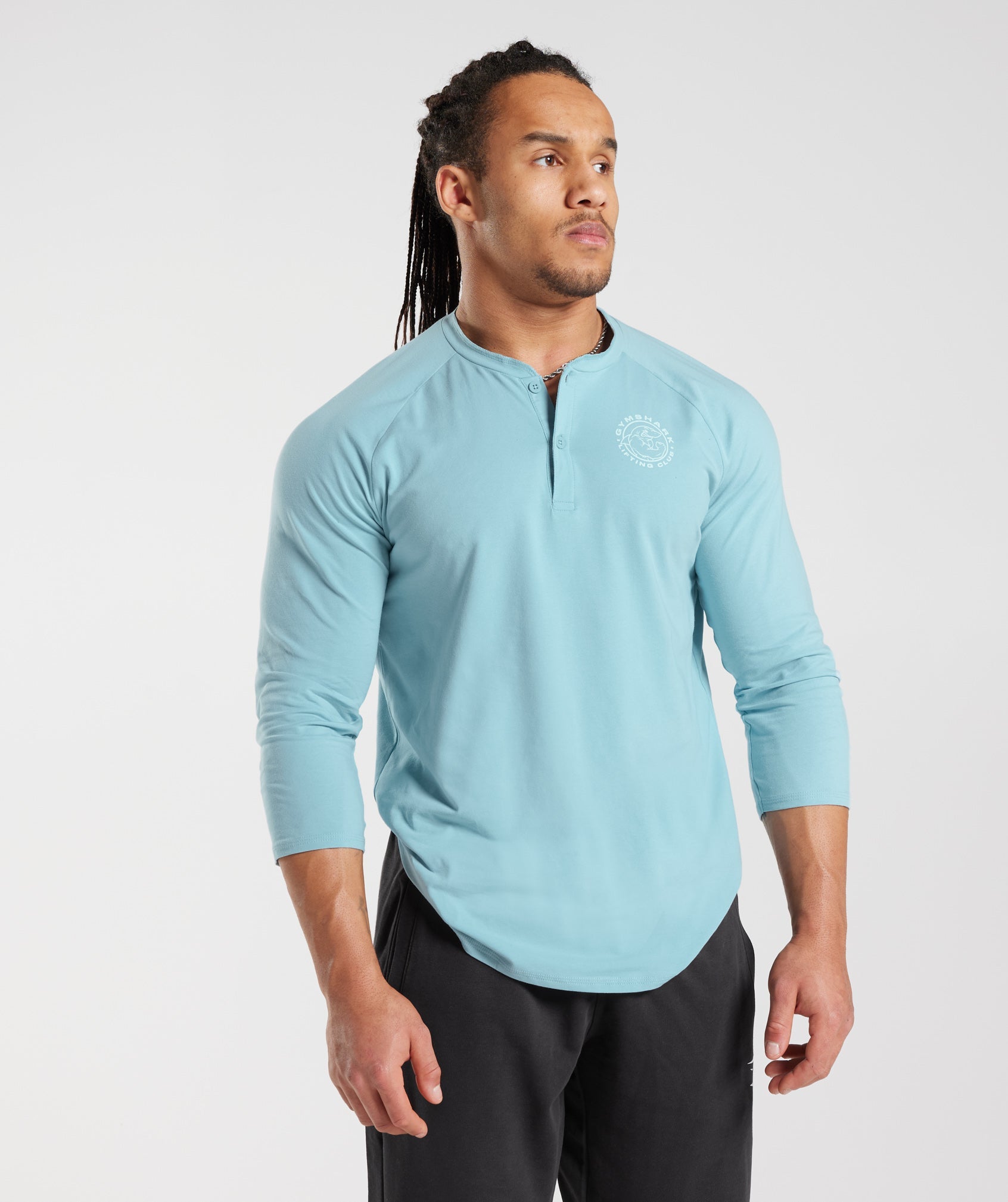 Legacy Henley Top in Iceberg Blue - view 1