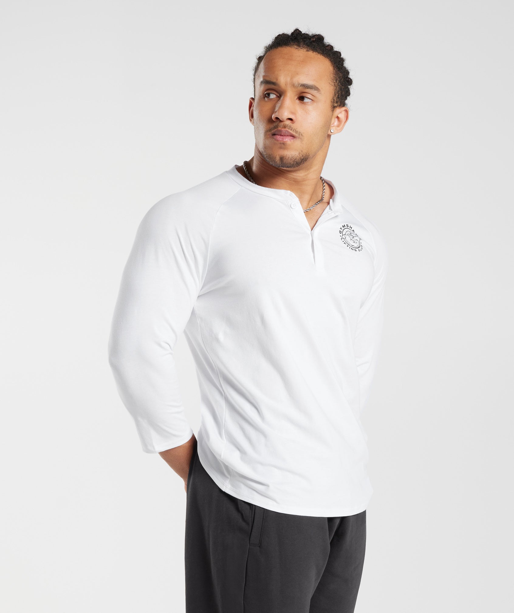 Legacy Henley Top in White - view 3