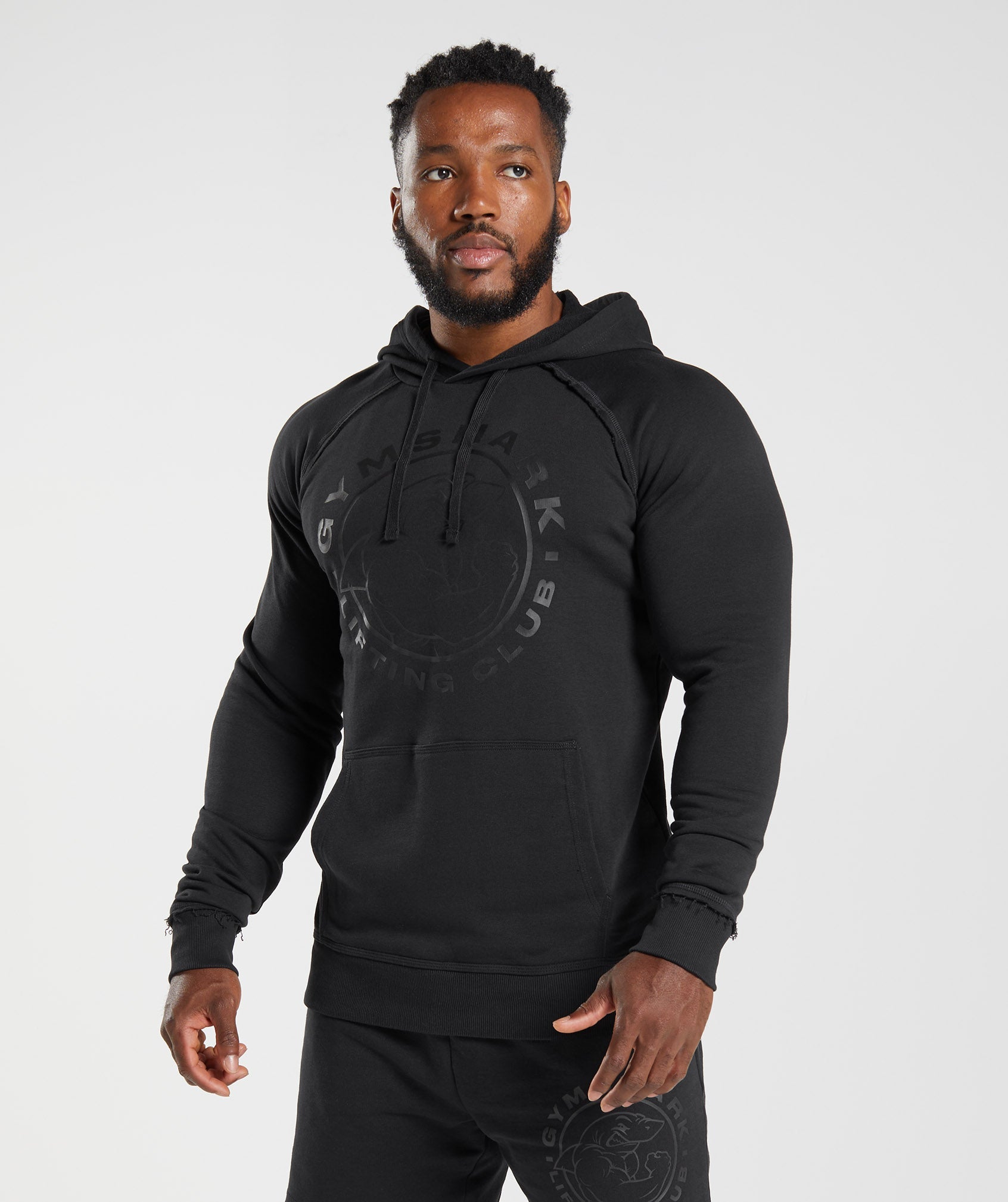 Gymshark Mens S Crest Pullover Fleece Hoodie Sweatshirt Black A1A1K Gym