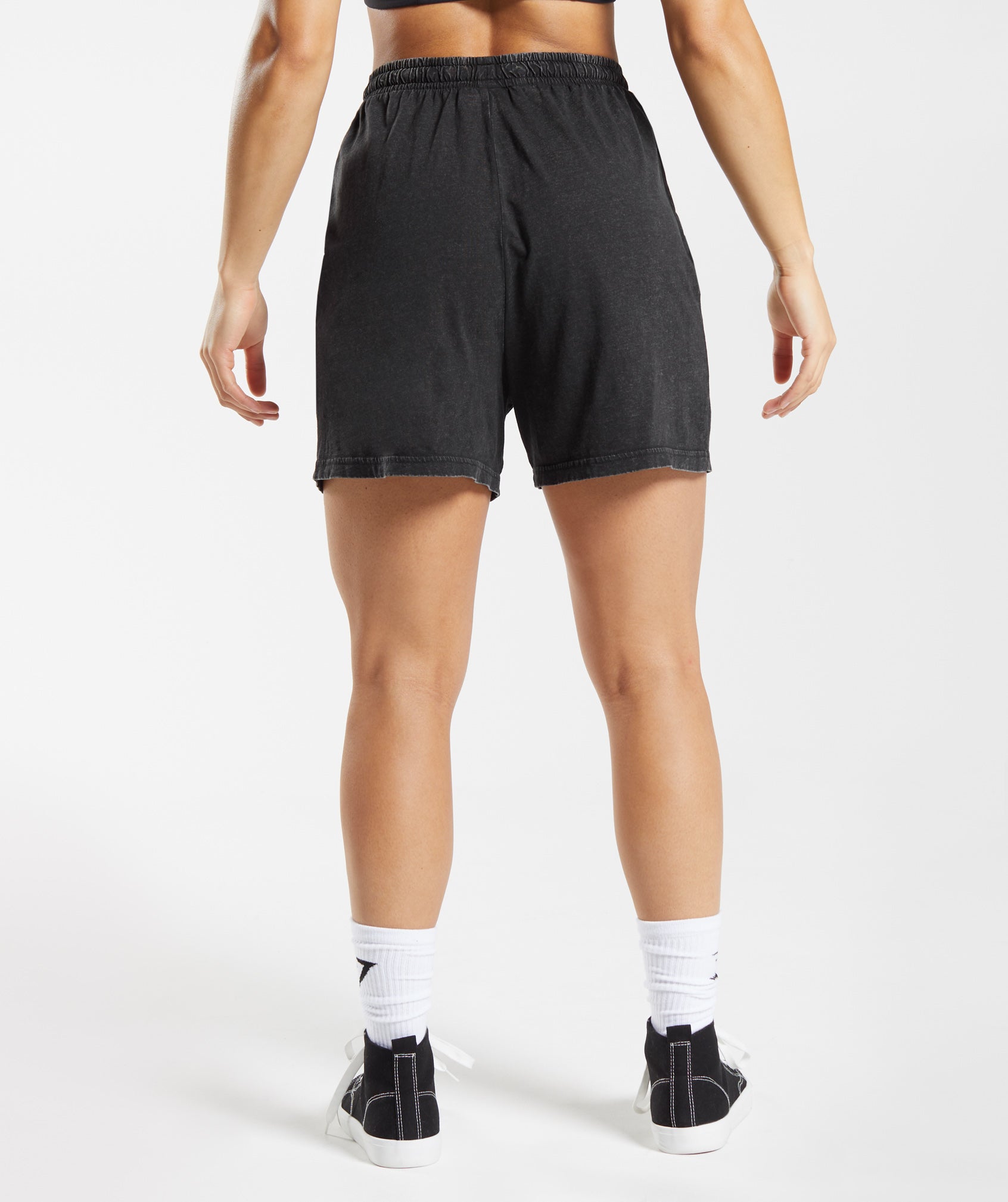 Legacy Washed Loose Shorts in Black - view 2
