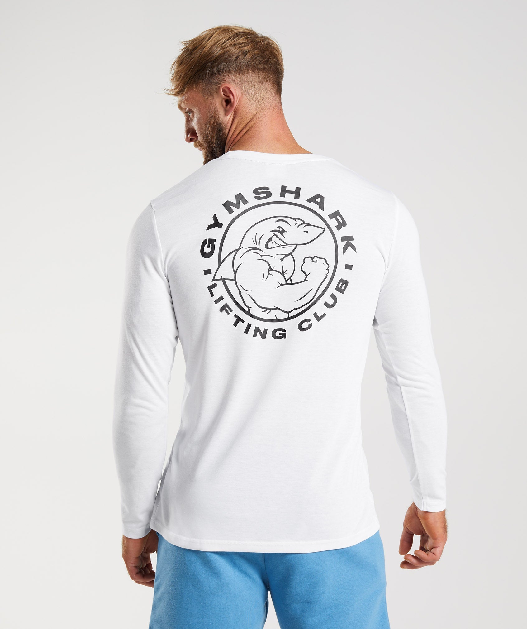 Gymshark T-Shirts & Tops  Mens Crest Long Sleeve T-Shirt White