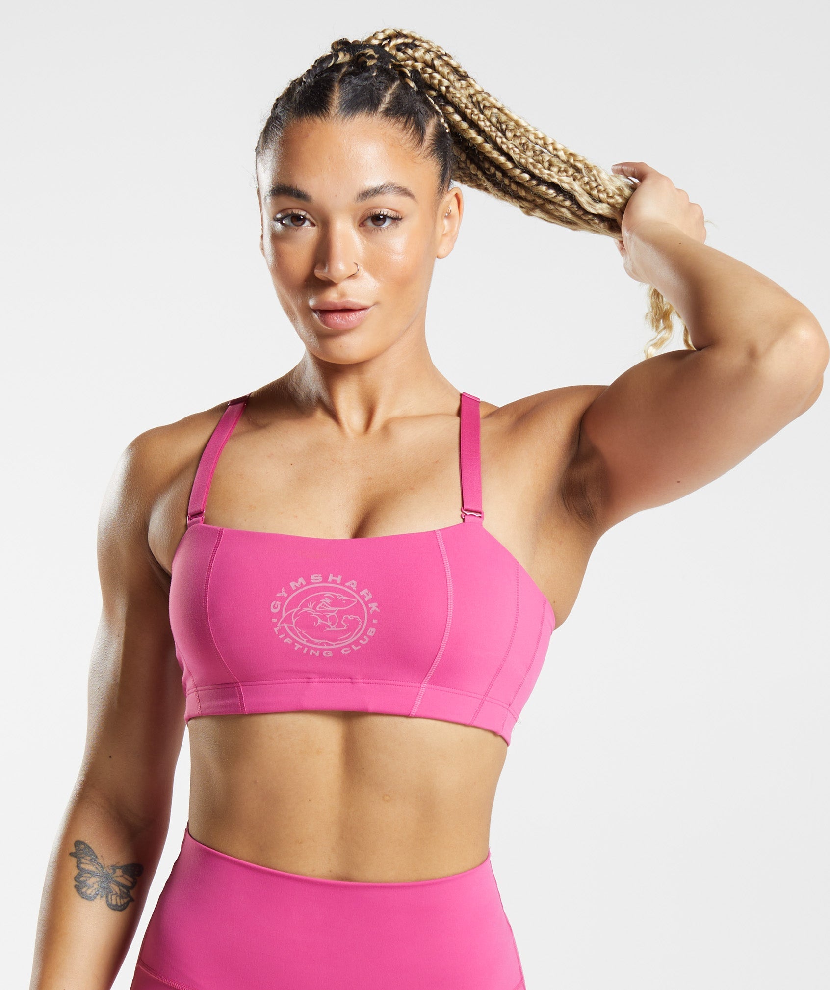 Women's Gym Set With Short Sleeves Pink Seamless Activewear –