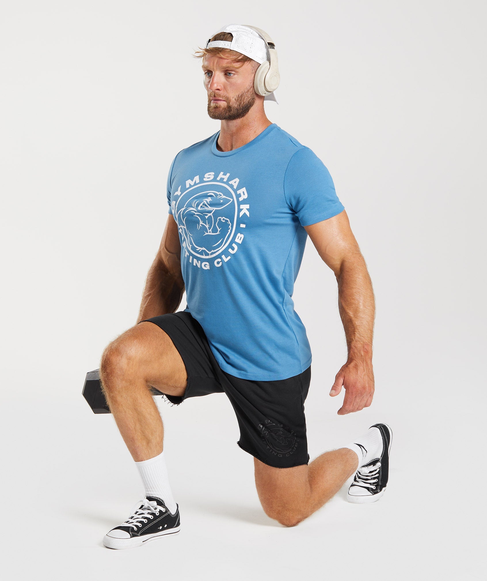 Gymshark Fraction Oversized T-Shirt - Coastal Blue