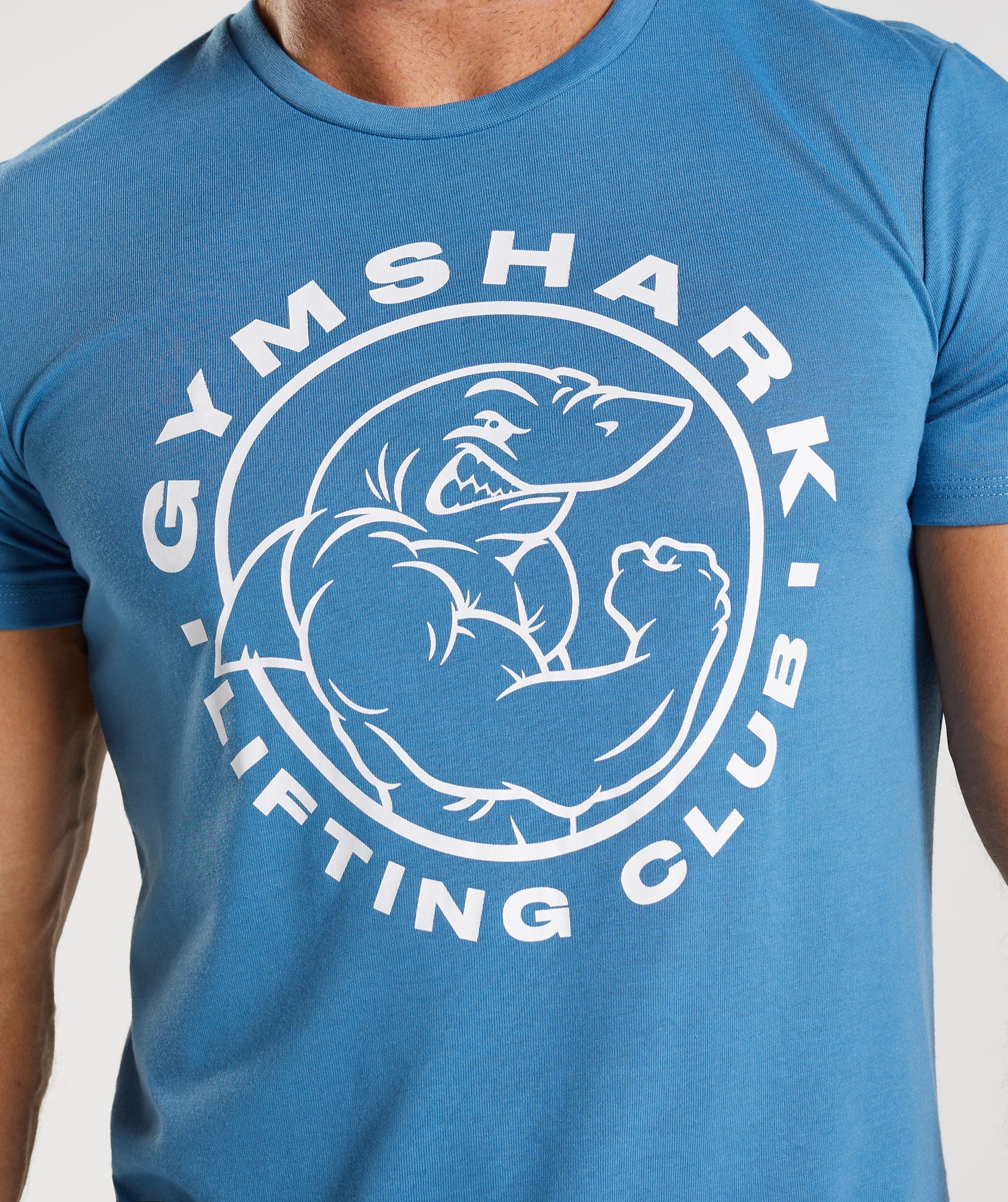 T-shirt homme à manches courtes bleu Gymshark Crew GMBP4010 SPBL