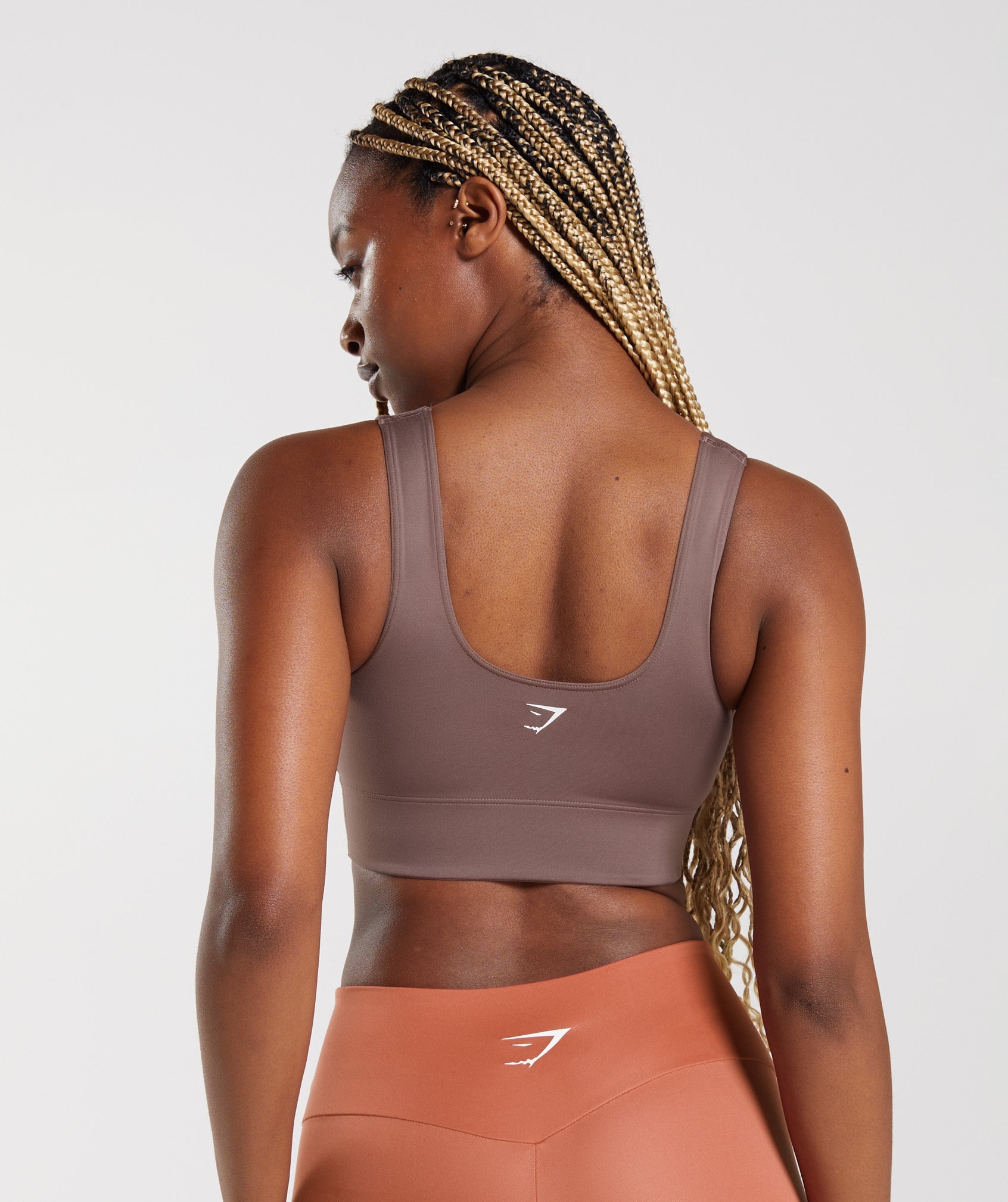 AFA Basics Solid Neutral Silver Longline sports bra – American
