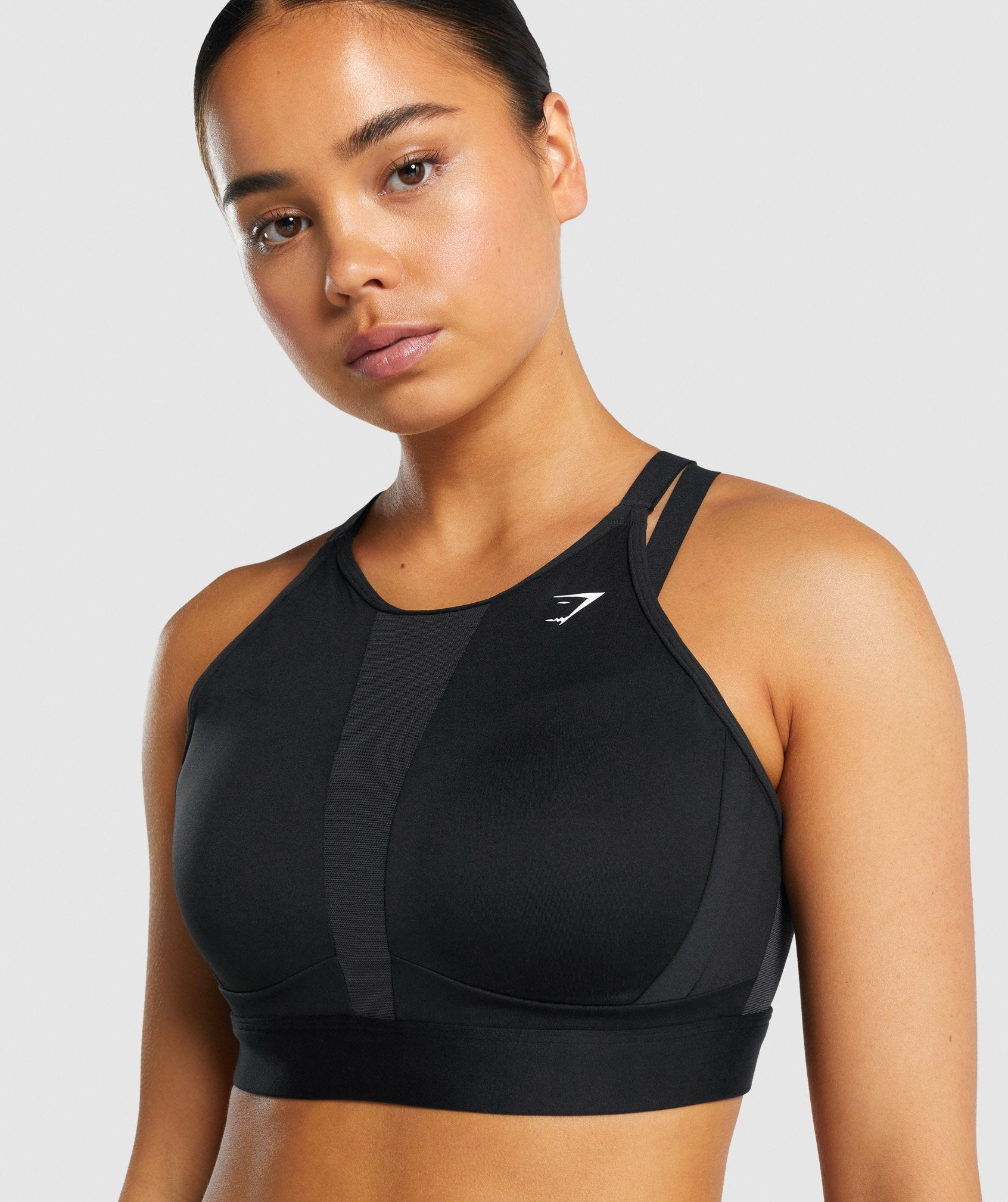 Buy Muscle Torque Running/Workout High Impact Half Mesh Sports Bra - Black  online