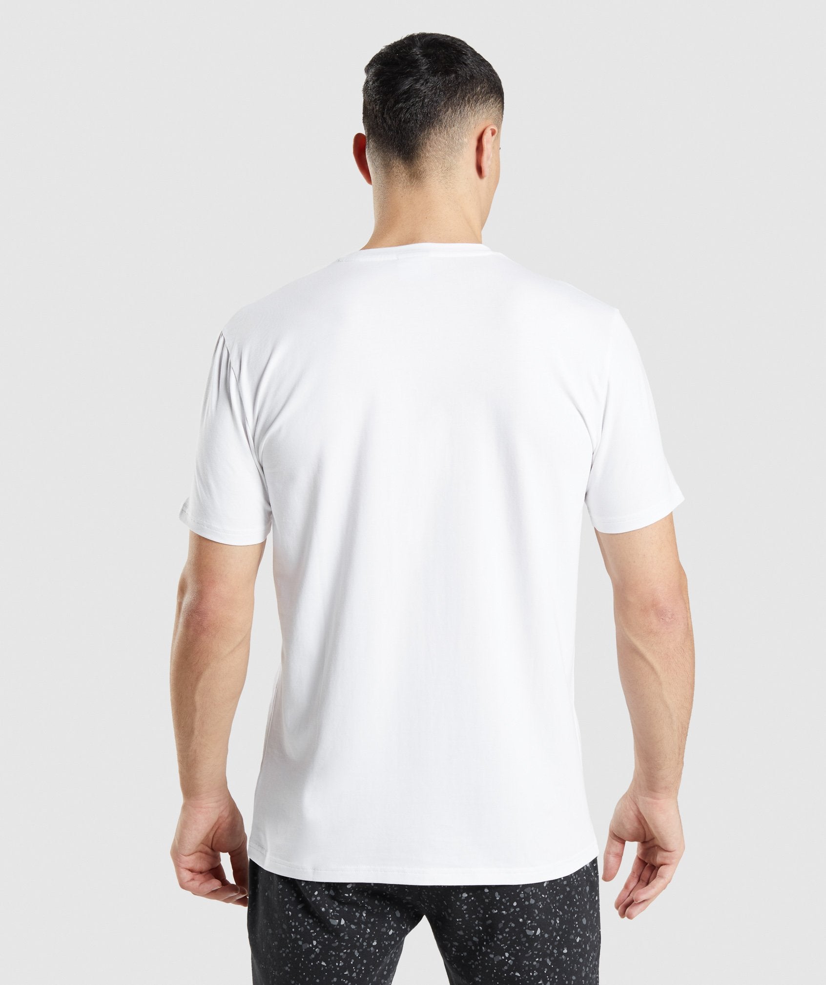 Micro Print Block Infill T-Shirt in White - view 2