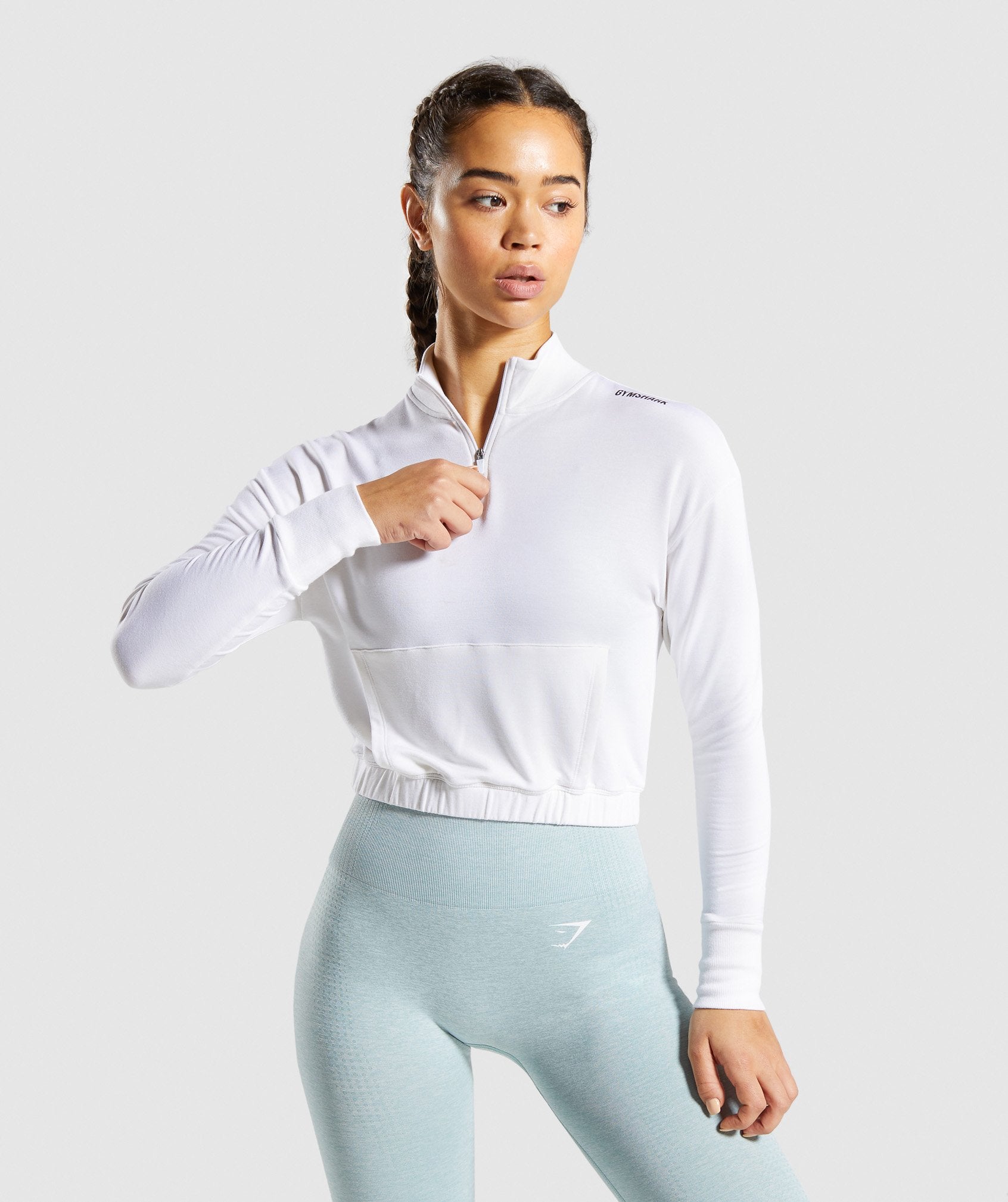 Gymshark Adapt Fleck Seamless Long Sleeve Crop Top - Cobalt Blue