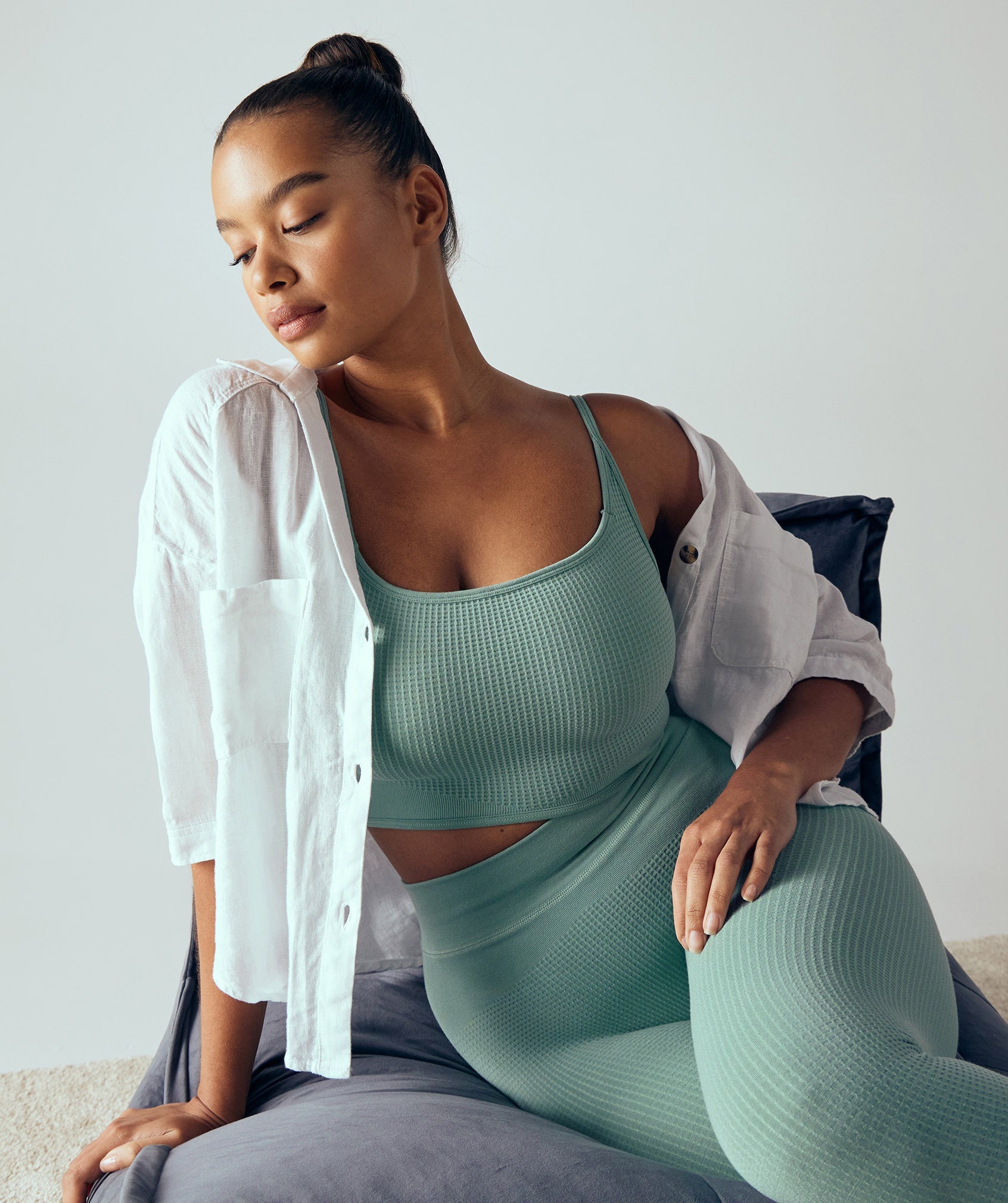 Pause Seamless Bralette in Maya Blue - view 4