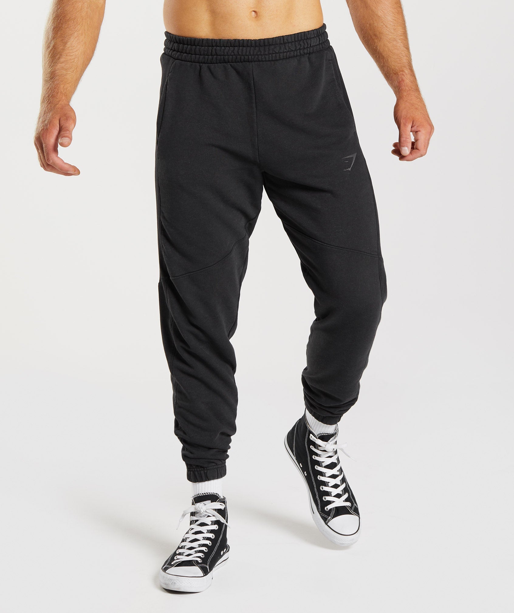 Power Washed Joggers in Black - view 1