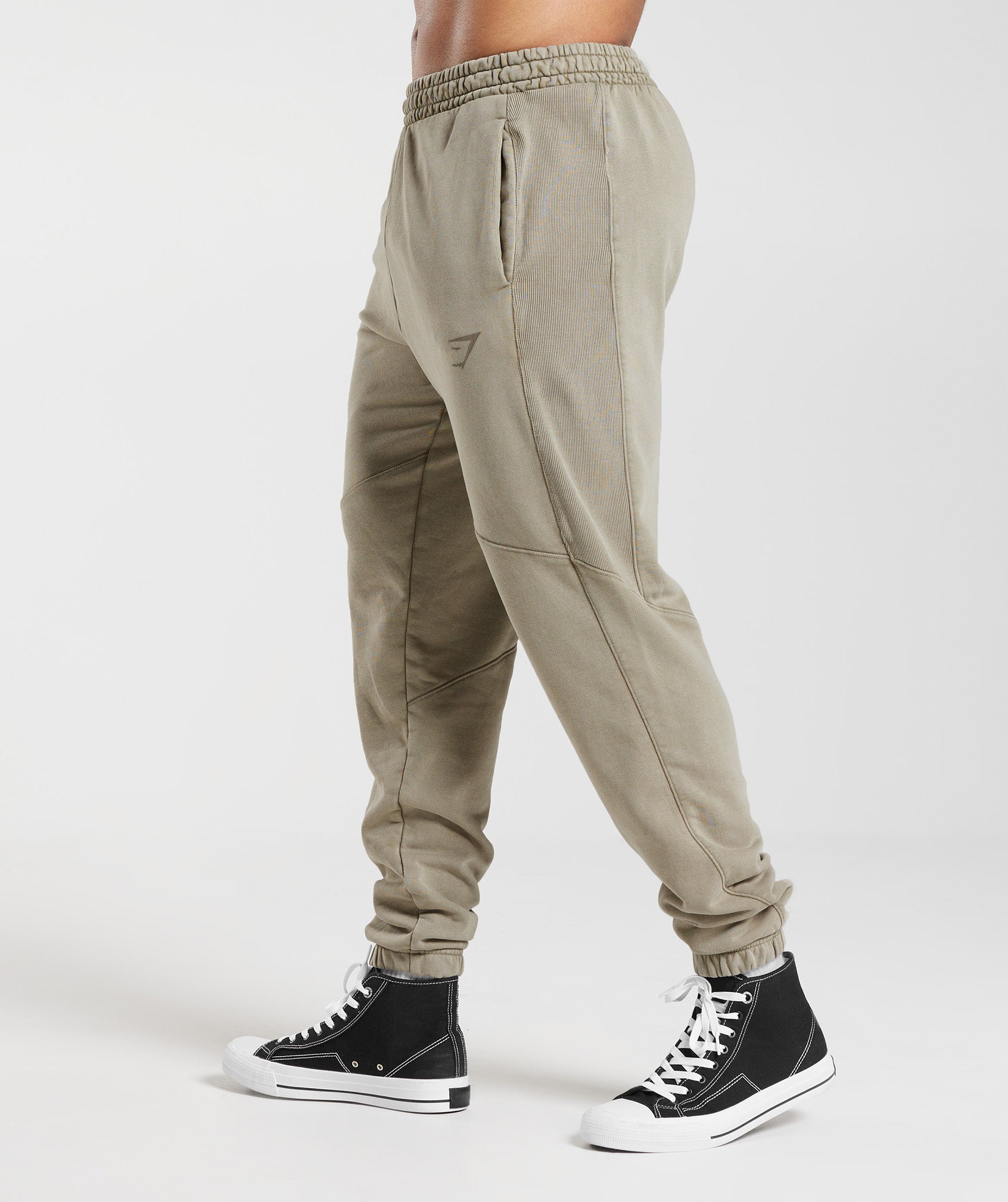 Power Washed Joggers in Ecru Brown - view 3